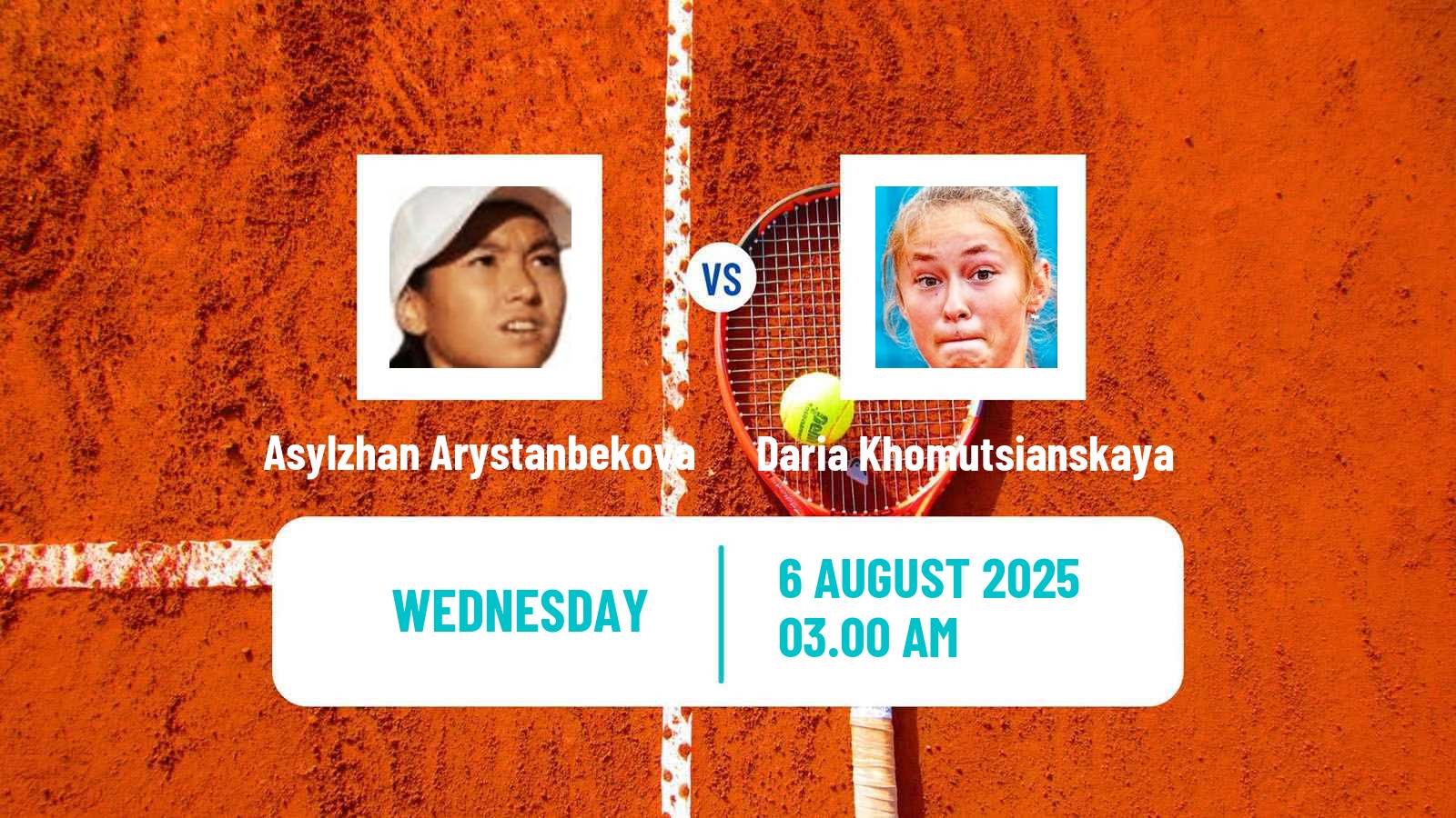 Tennis ITF W15 Astana Women Asylzhan Arystanbekova - Daria Khomutsianskaya