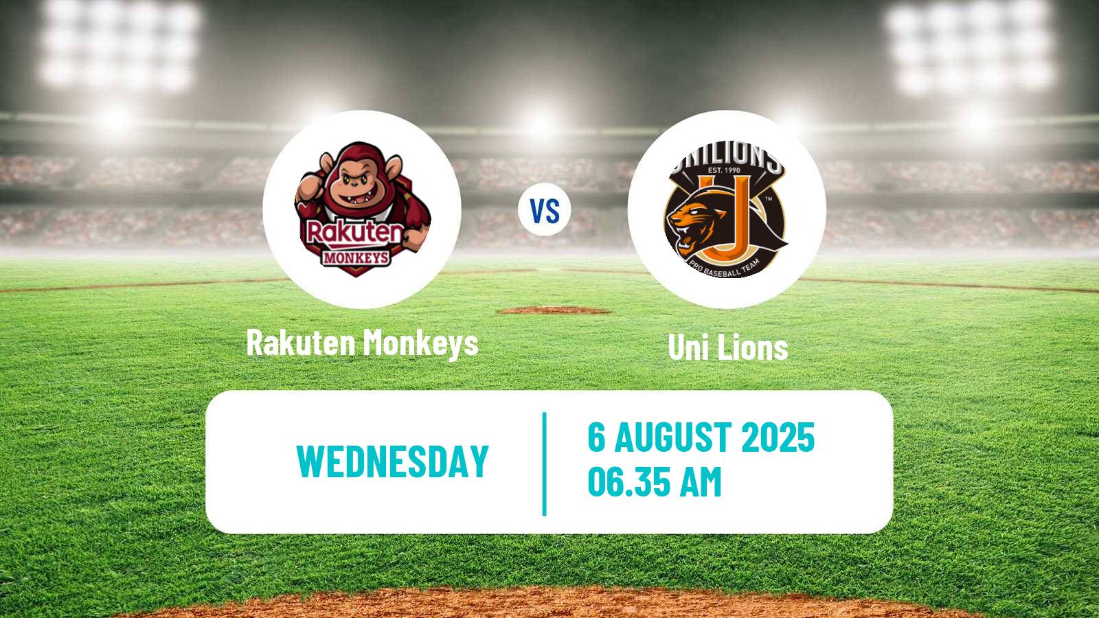 Baseball Taiwan CPBL Rakuten Monkeys - Uni Lions
