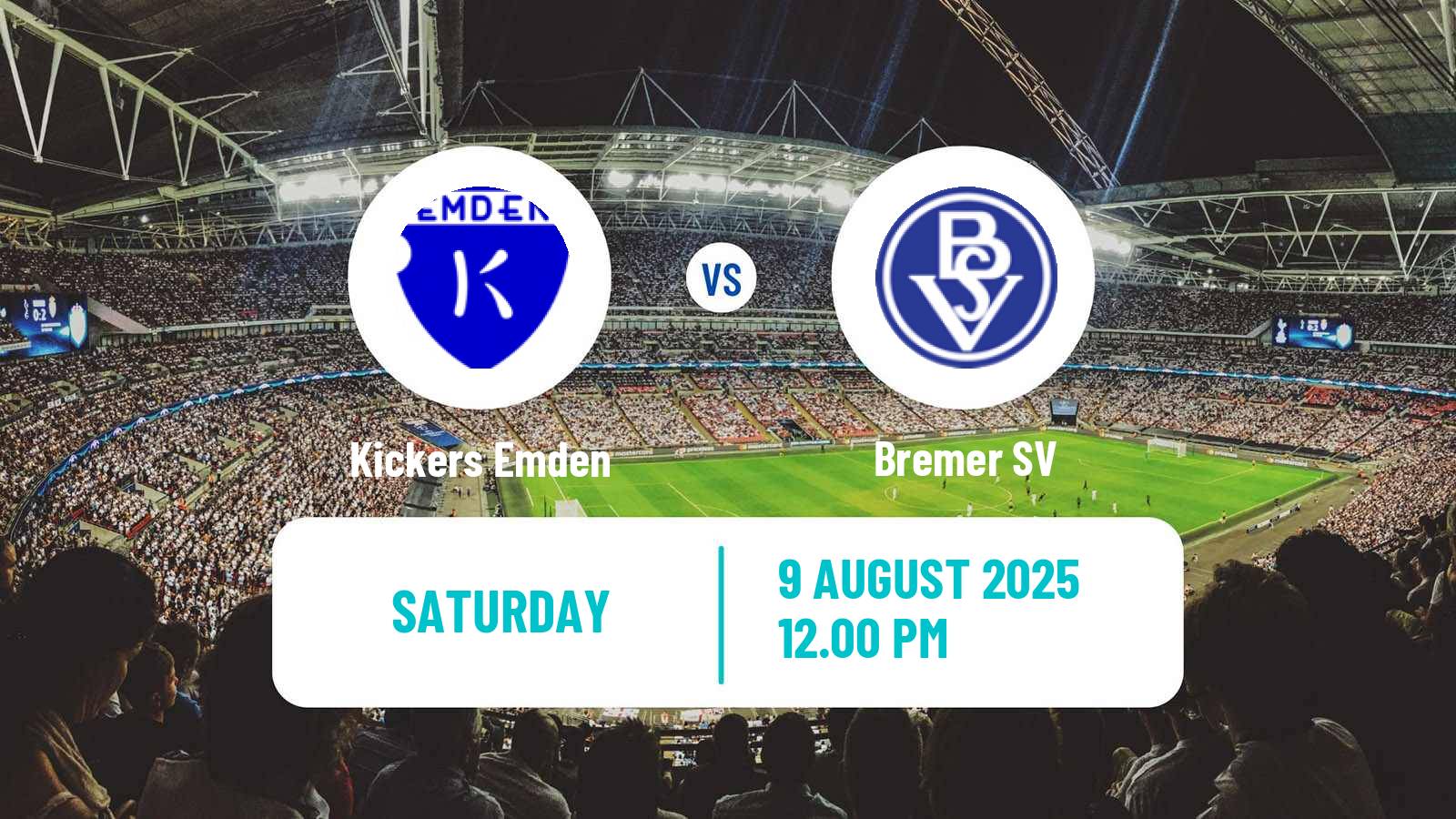Soccer German Regionalliga North Kickers Emden - Bremer SV