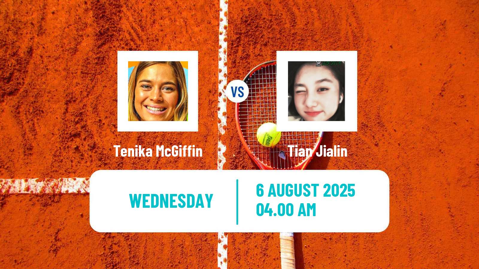 Tennis ITF W15 Monastir 28 Women Tenika McGiffin - Tian Jialin