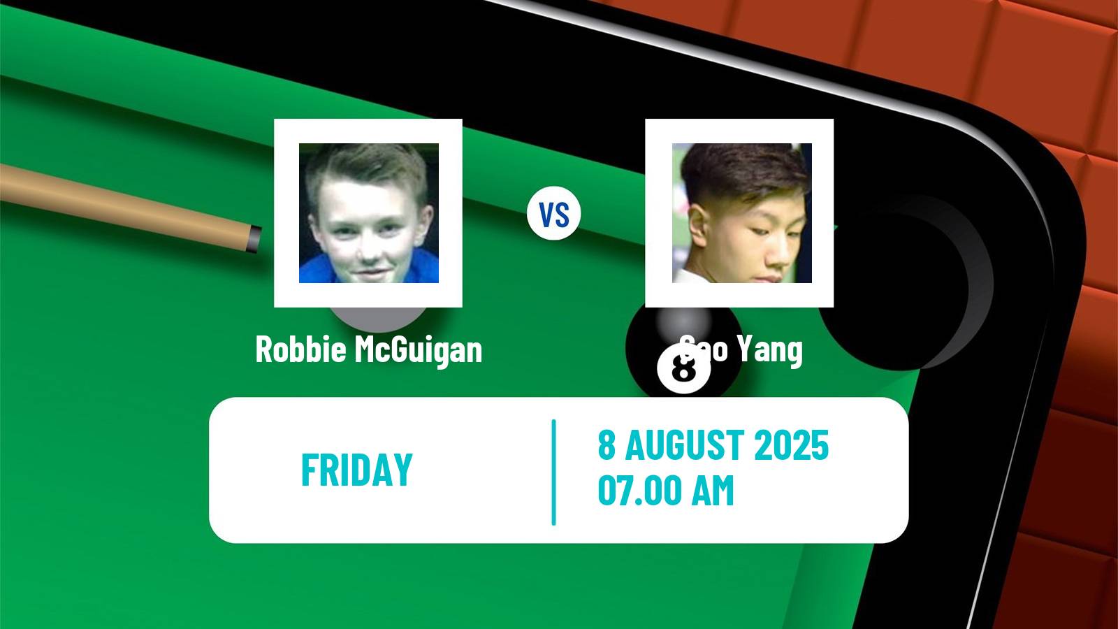 Snooker Saudi Arabia Masters Robbie McGuigan - Gao Yang