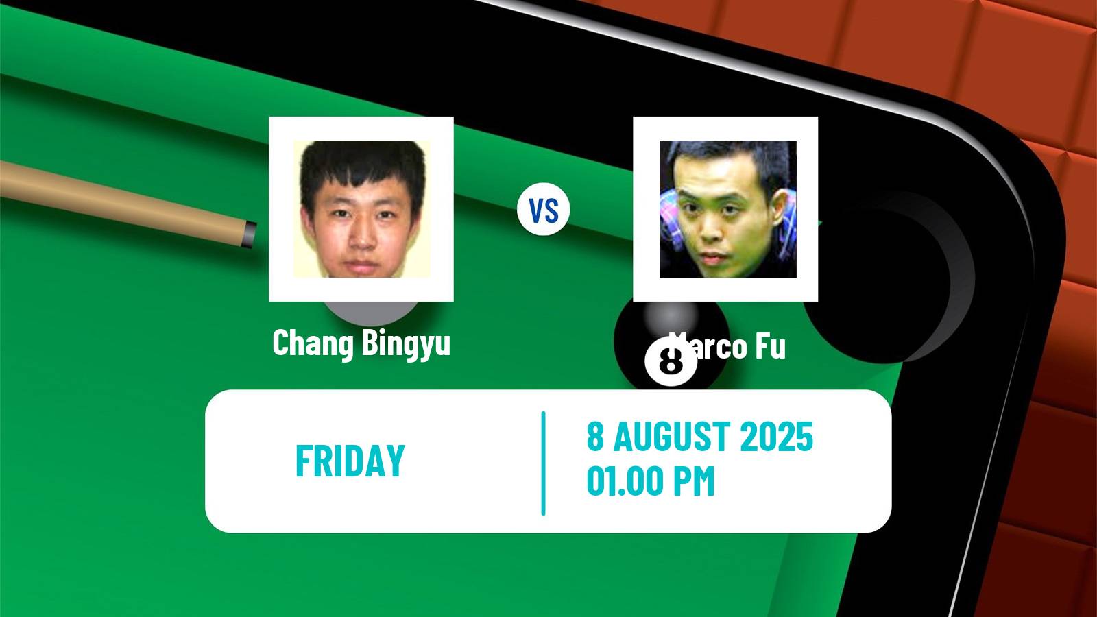 Snooker Saudi Arabia Masters Chang Bingyu - Marco Fu