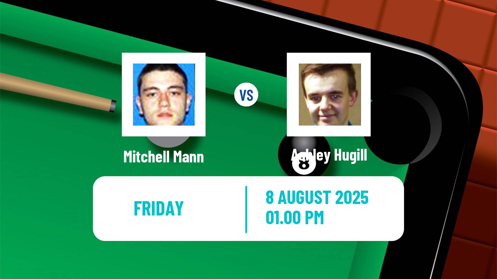 Snooker Saudi Arabia Masters Mitchell Mann - Ashley Hugill