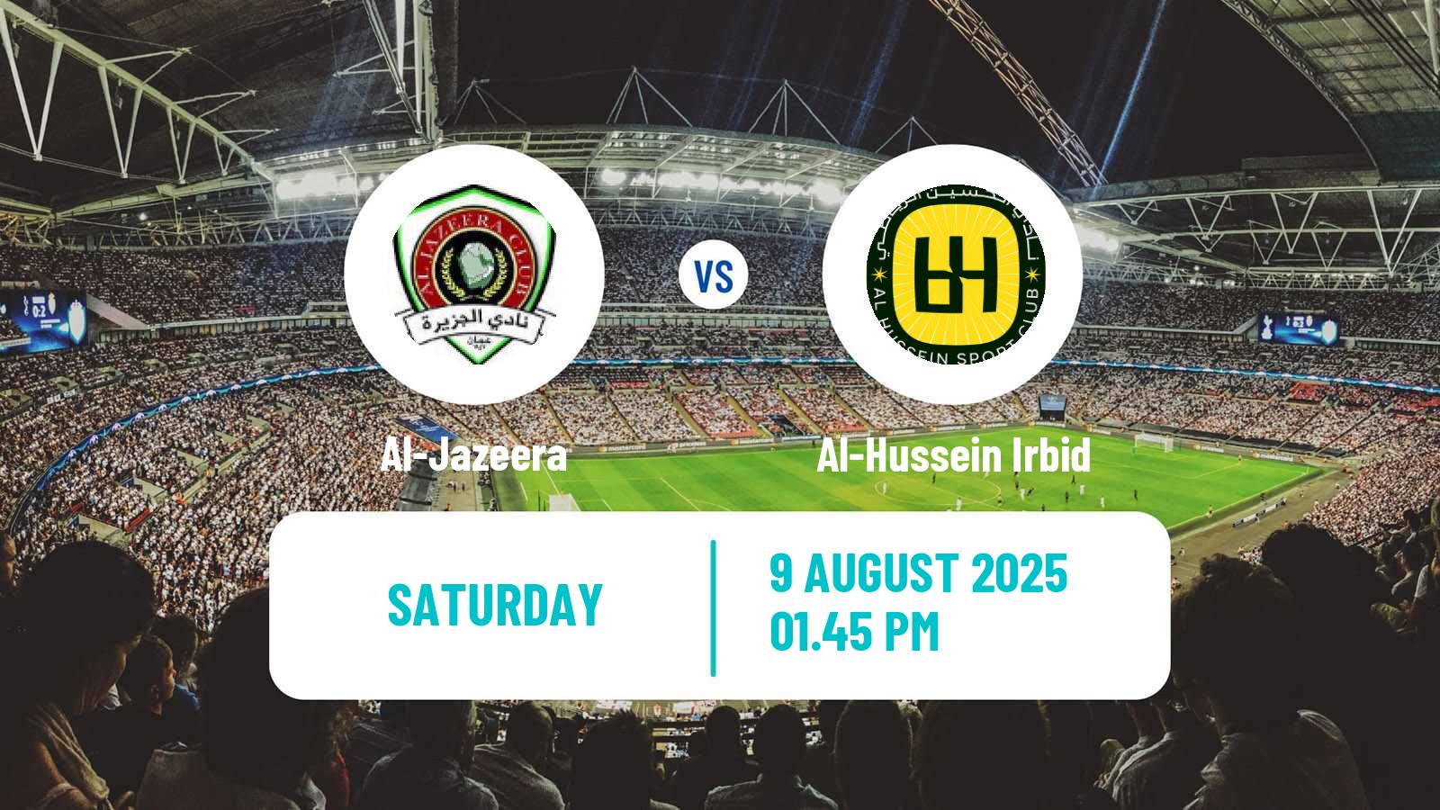 Soccer Jordan Premier League Al-Jazeera - Al-Hussein Irbid