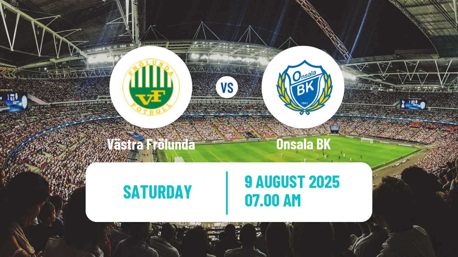 Soccer Swedish Division 2 - Västra Götaland Västra Frölunda - Onsala