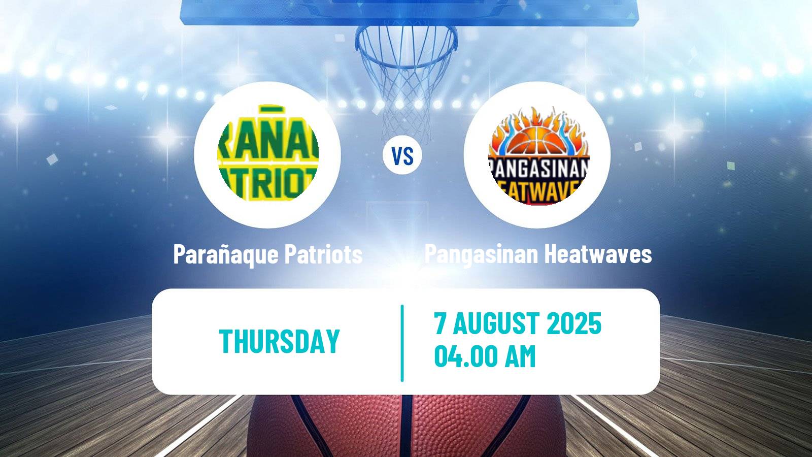 Basketball Philippines MBPL  Parañaque Patriots - Pangasinan Heatwaves
