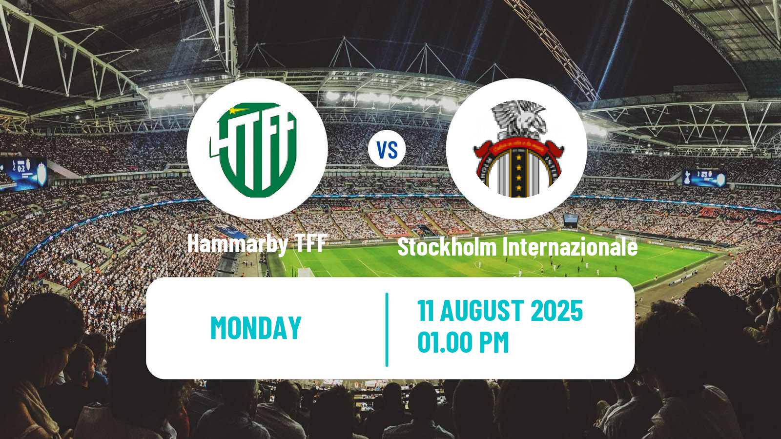 Soccer Swedish Division 1 Norra Hammarby TFF - Stockholm Internazionale