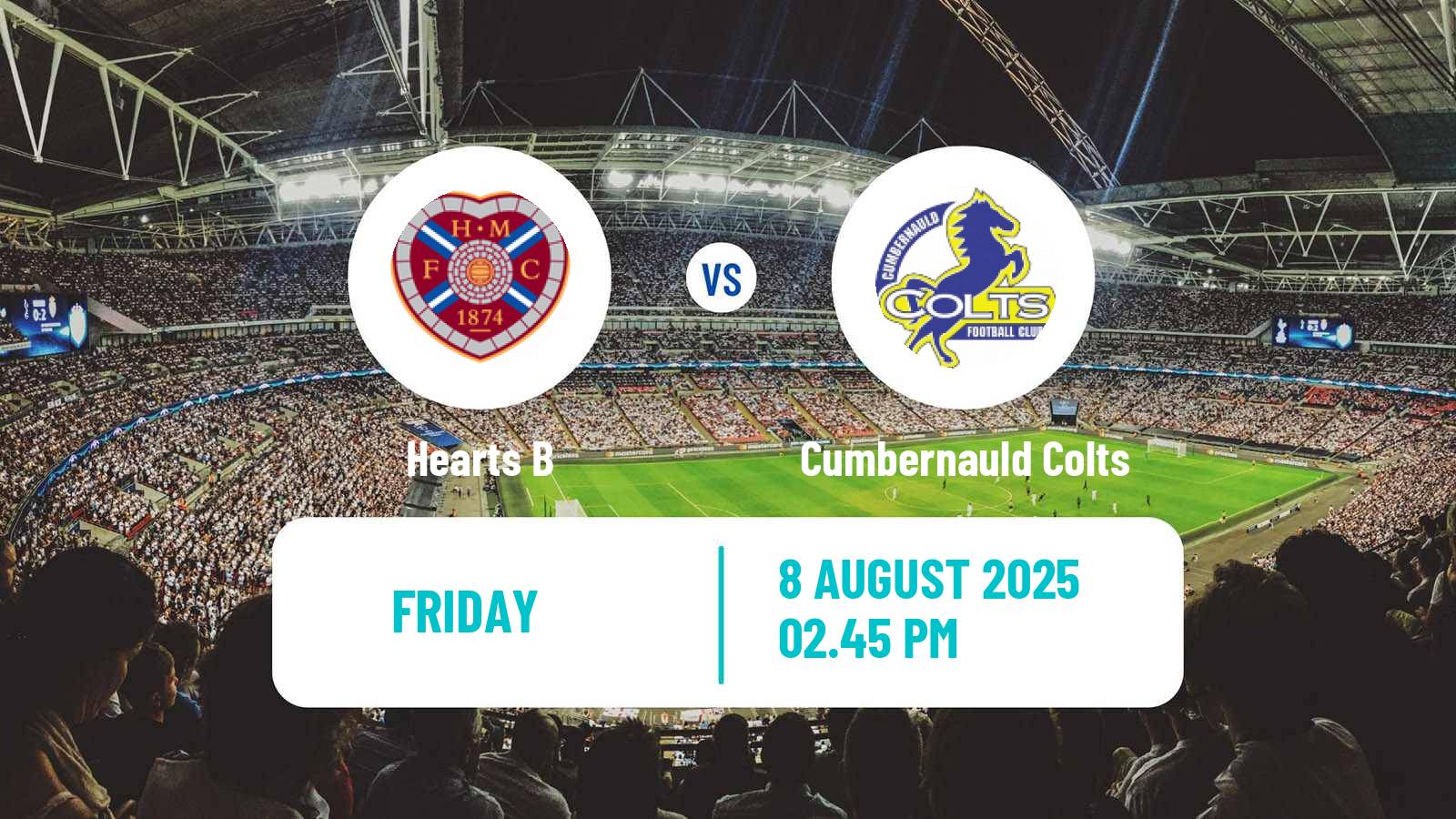 Soccer Scottish Lowland League Hearts B - Cumbernauld Colts