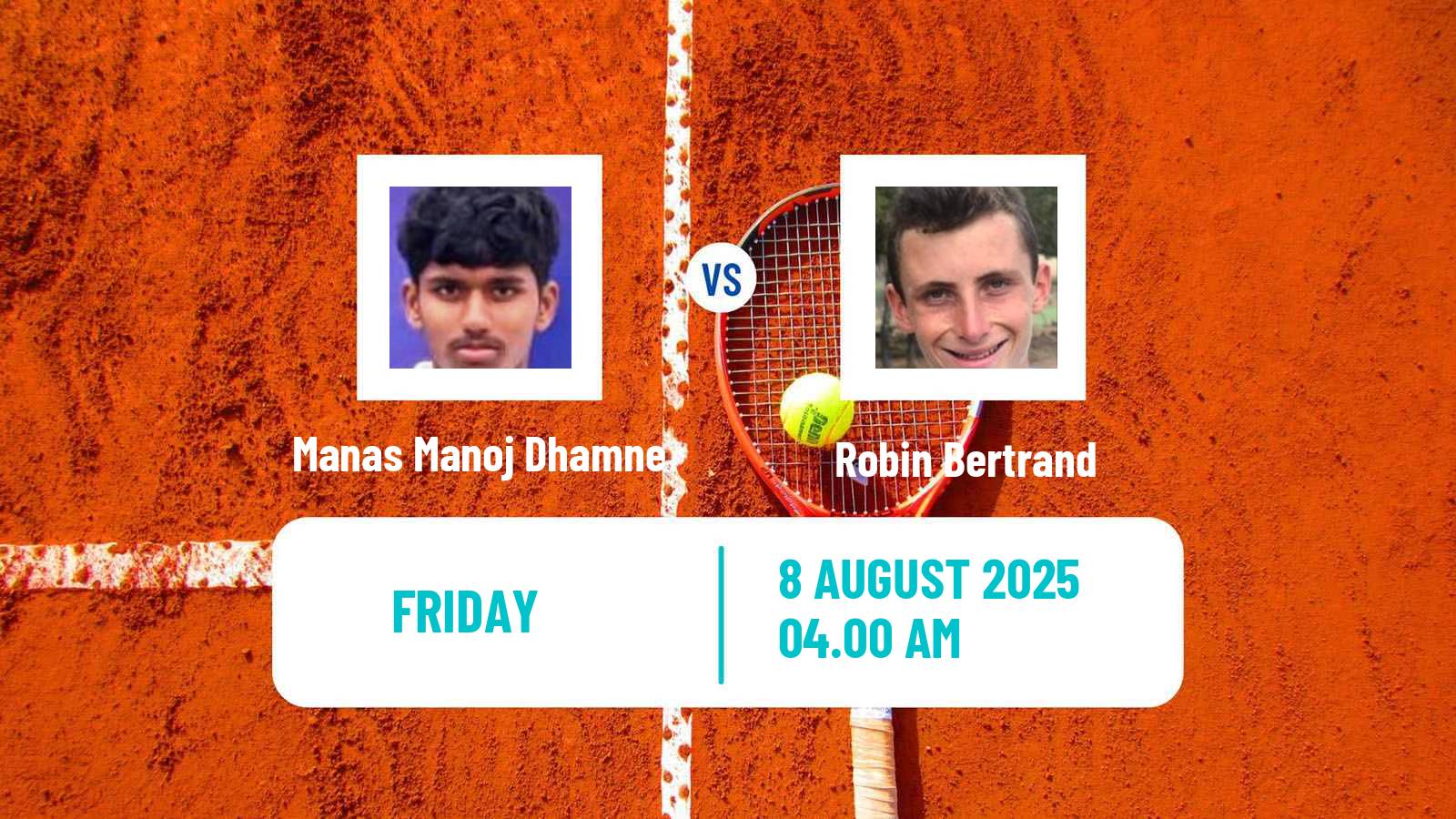 Tennis ITF M25 Monastir 5 Men Manas Manoj Dhamne - Robin Bertrand