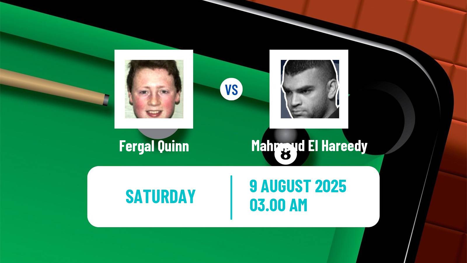 Snooker Saudi Arabia Masters Fergal Quinn - Mahmoud El Hareedy