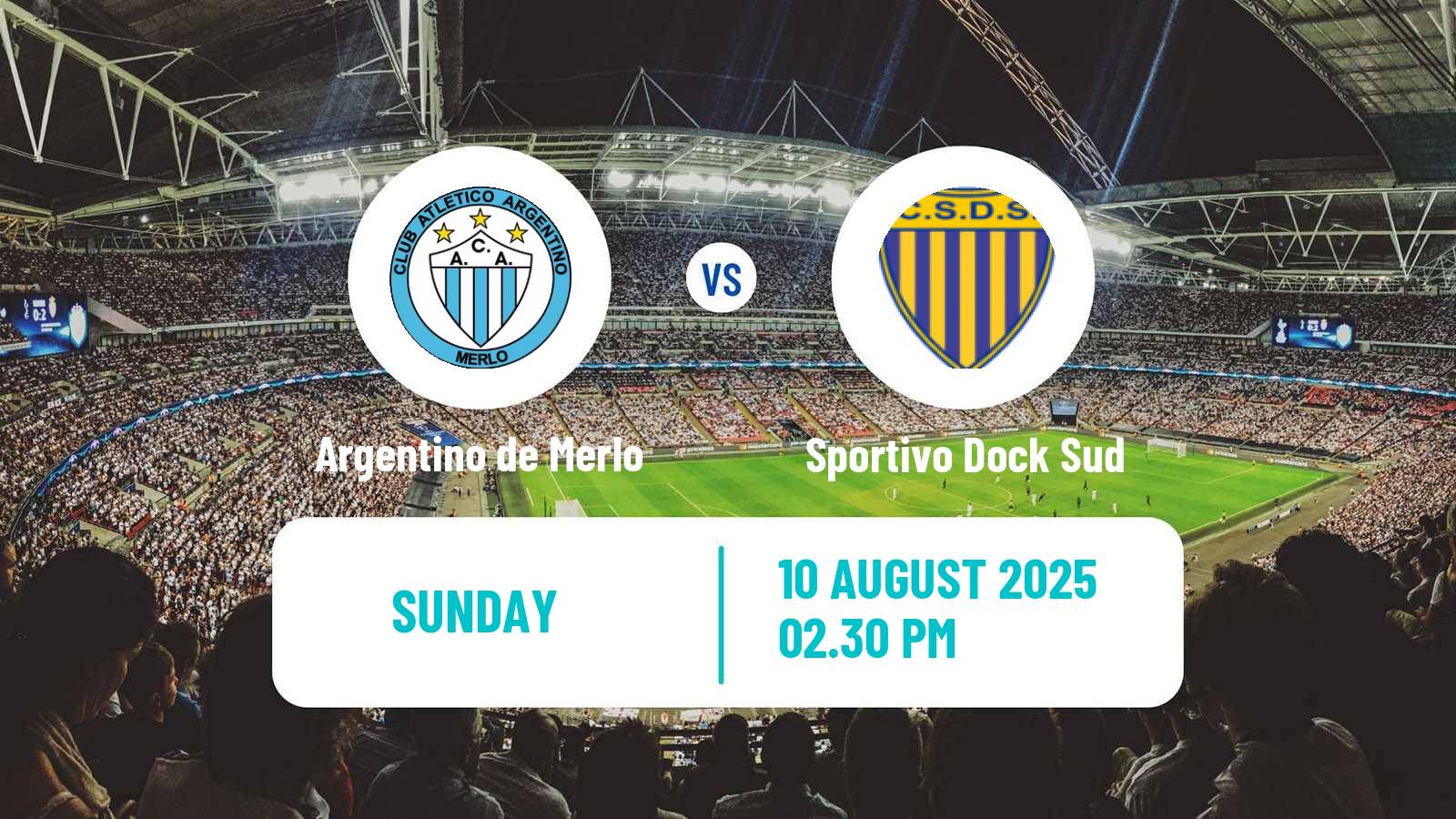 Soccer Argentinian Primera B Argentino de Merlo - Sportivo Dock Sud