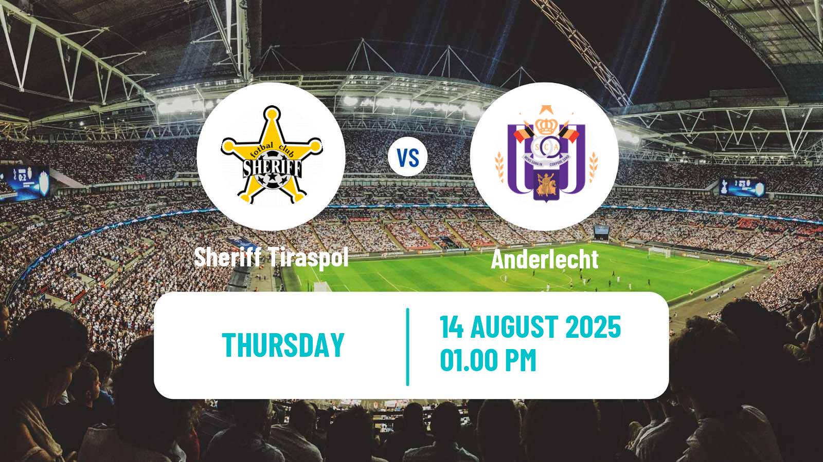 Soccer UEFA Europa Conference League Sheriff Tiraspol - Anderlecht