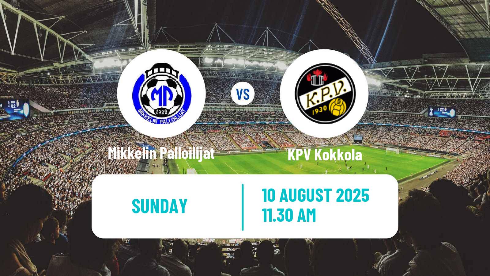 Soccer Finnish Ykkonen Mikkelin Palloilijat - KPV Kokkola