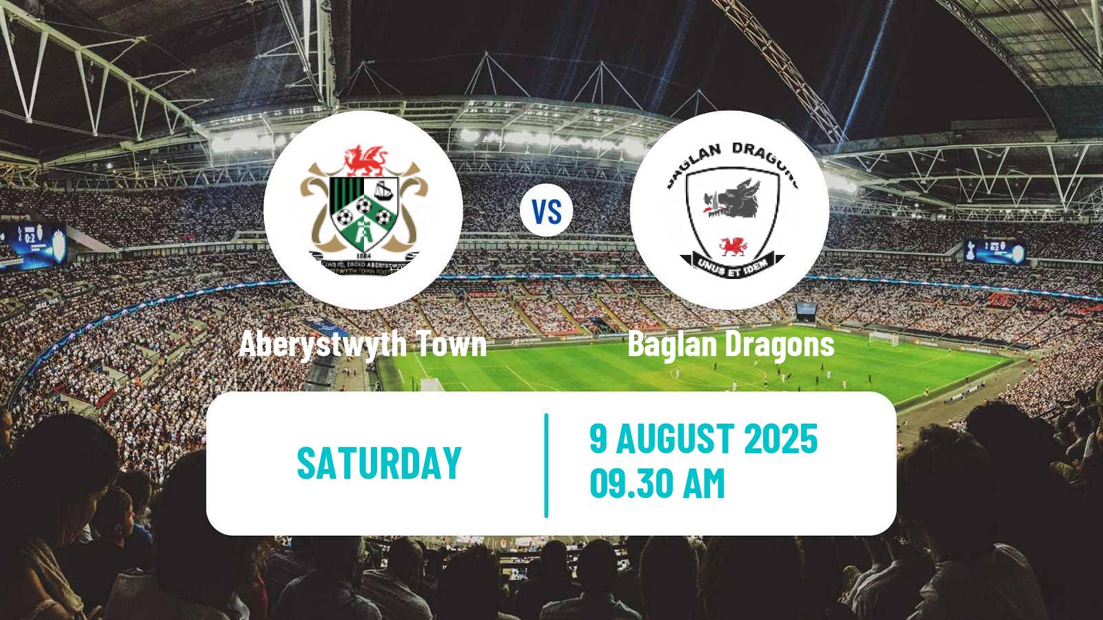 Soccer Welsh Cymru South Aberystwyth Town - Baglan Dragons
