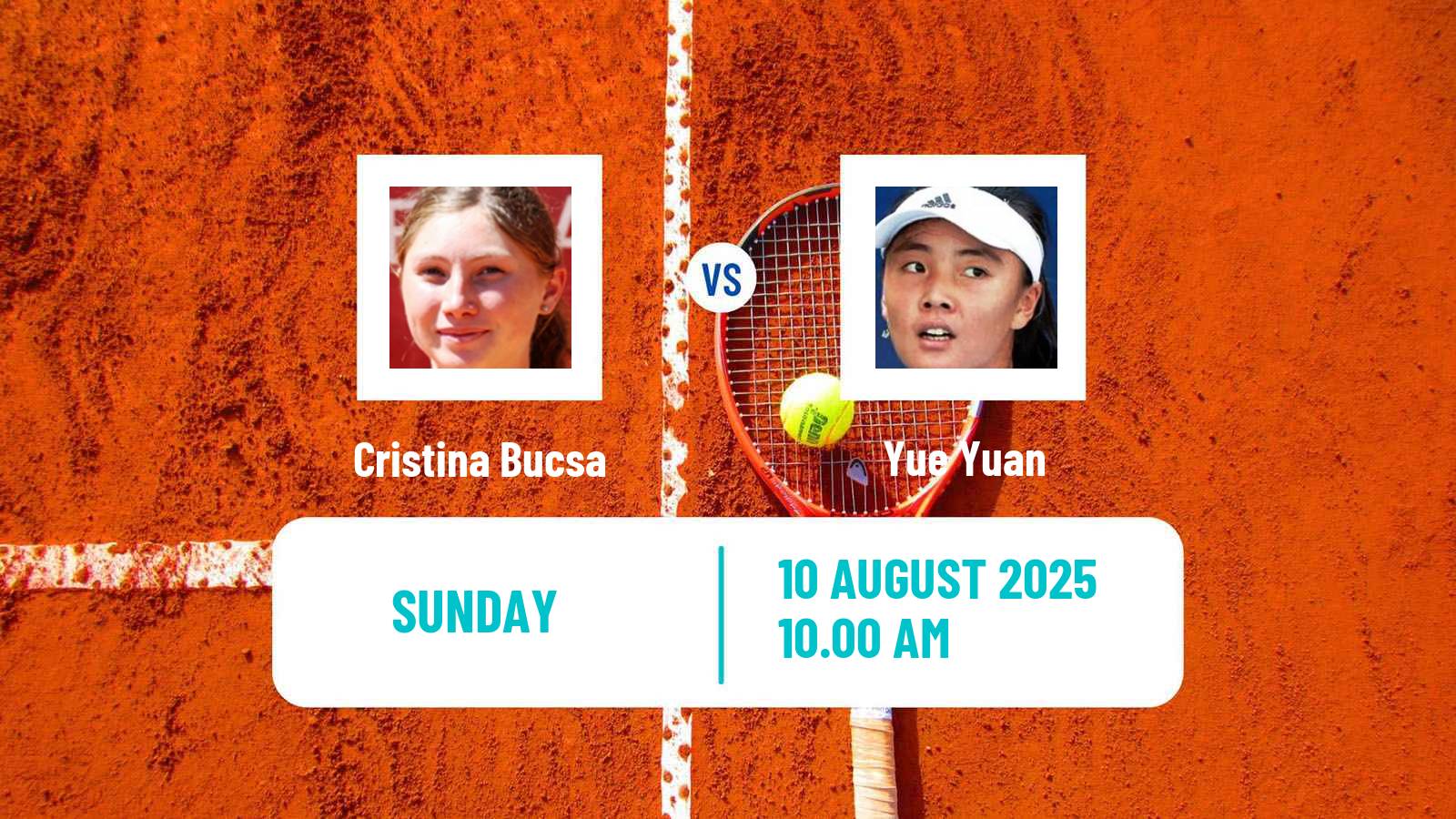 Tennis WTA Cincinnati Cristina Bucsa - Yue Yuan