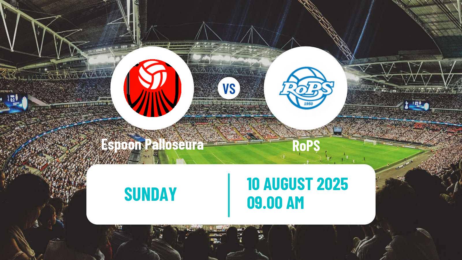 Soccer Finnish Ykkonen Espoon Palloseura - RoPS