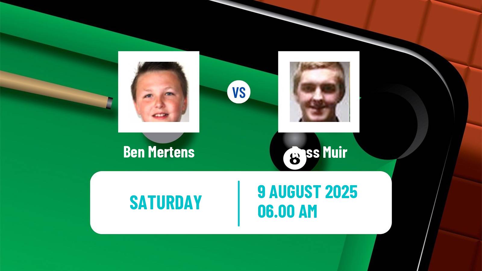 Snooker Saudi Arabia Masters Ben Mertens - Ross Muir