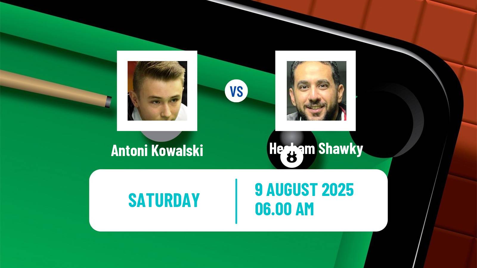 Snooker Saudi Arabia Masters Antoni Kowalski - Hesham Shawky