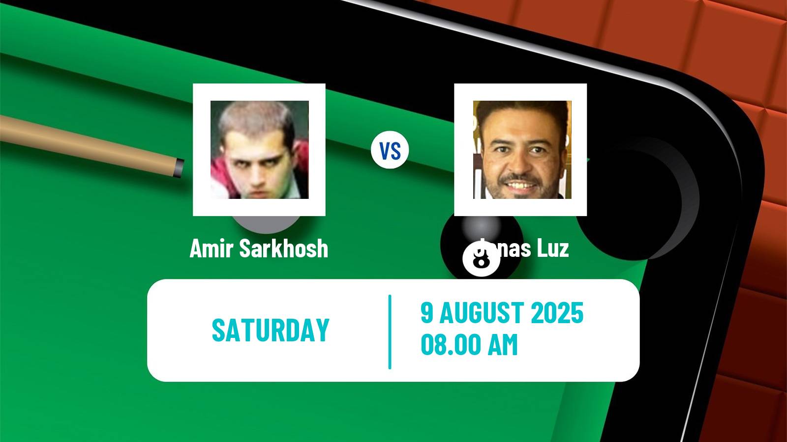 Snooker Saudi Arabia Masters Amir Sarkhosh - Jonas Luz