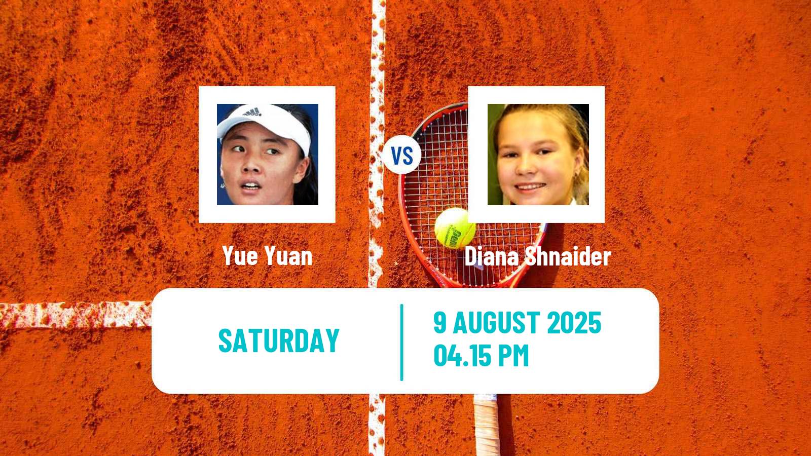 Tennis WTA Cincinnati Yue Yuan - Diana Shnaider