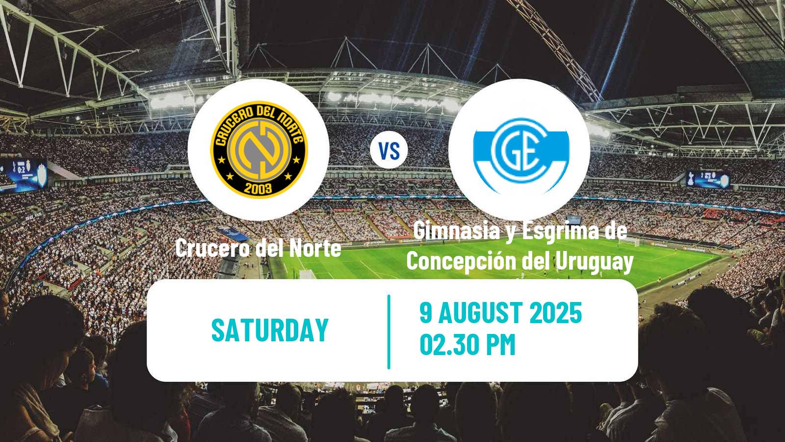 Soccer Argentinian Torneo Federal Crucero del Norte - Gimnasia y Esgrima de Concepción del Uruguay