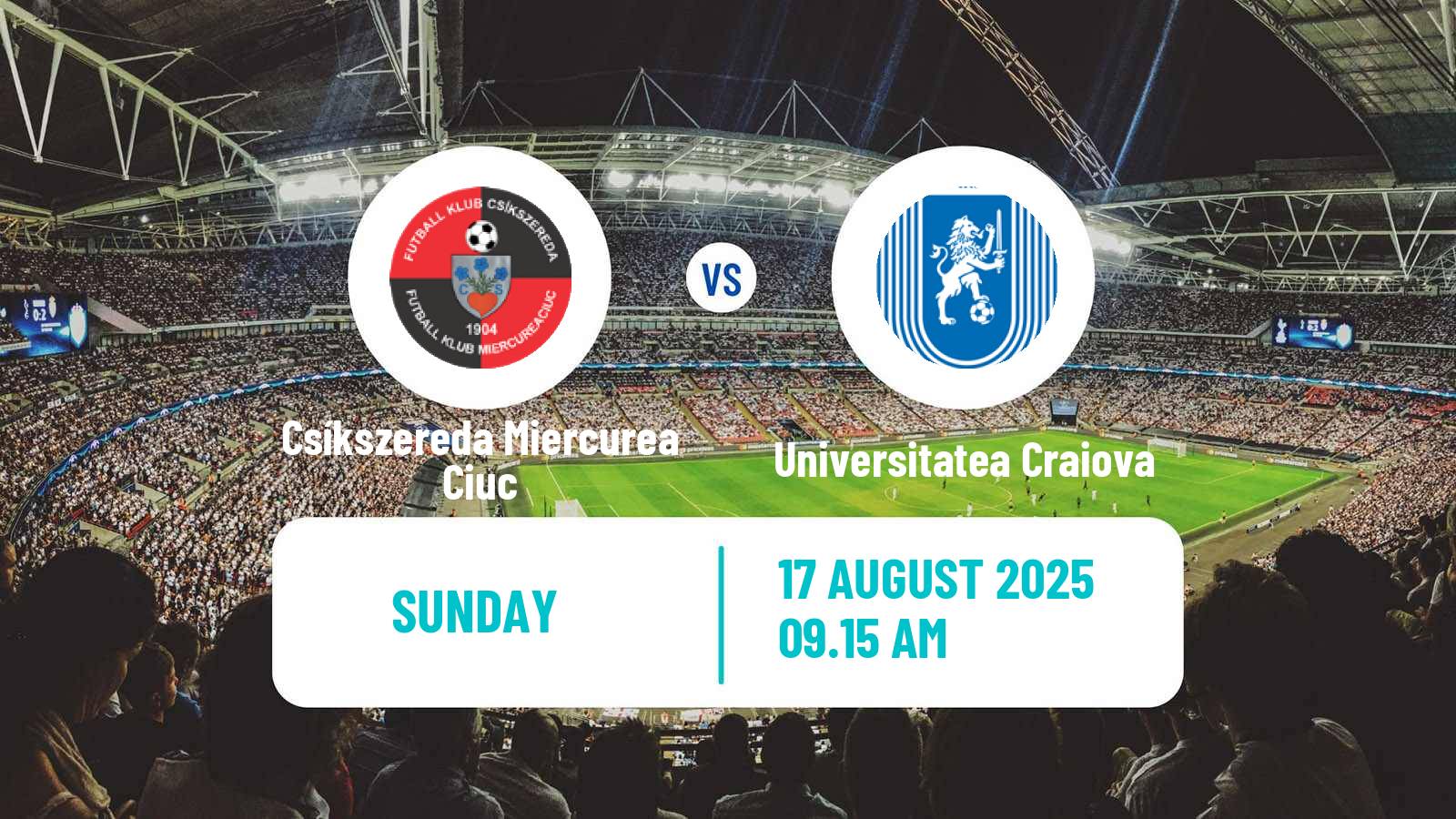Soccer Romanian Liga 1 Csíkszereda Miercurea Ciuc - Universitatea Craiova