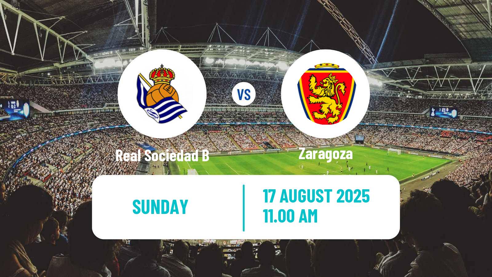 Soccer Spanish LaLiga2 Real Sociedad B - Zaragoza