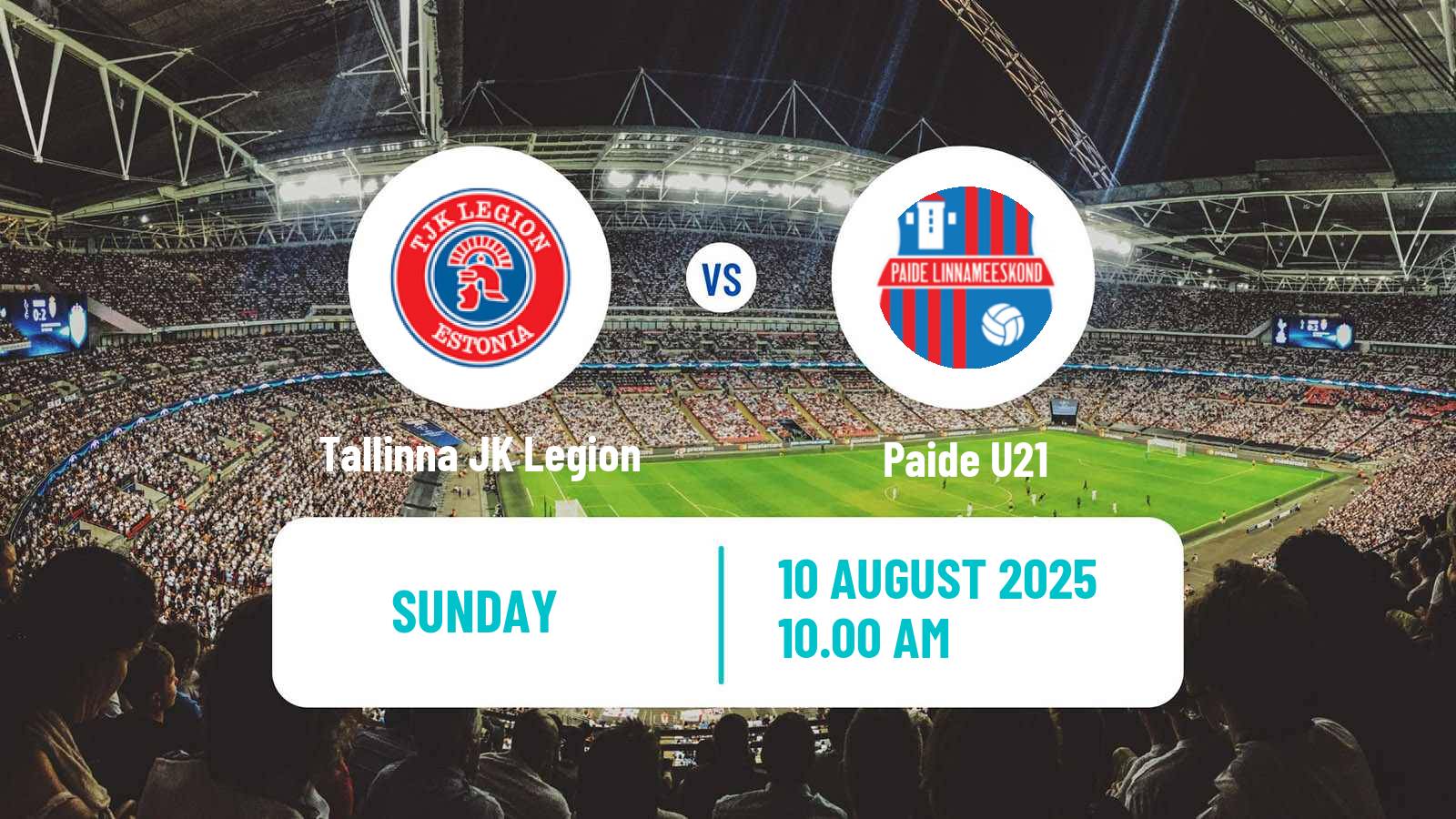 Soccer Estonian Esiliiga B Tallinna JK Legion - Paide U21