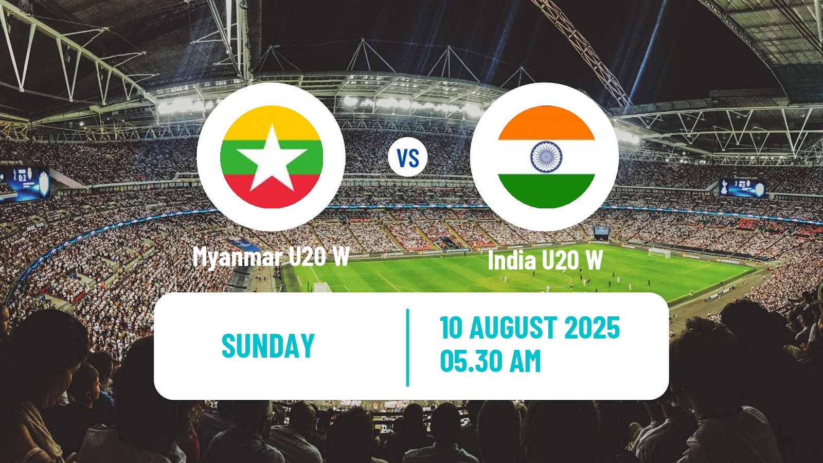 Soccer AFC Asian Cup Women U20 Myanmar U20 W - India U20 W