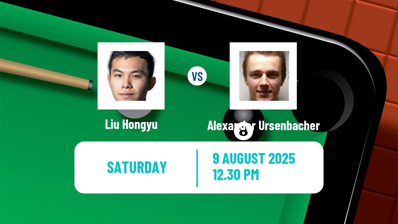 Snooker Saudi Arabia Masters Liu Hongyu - Alexander Ursenbacher