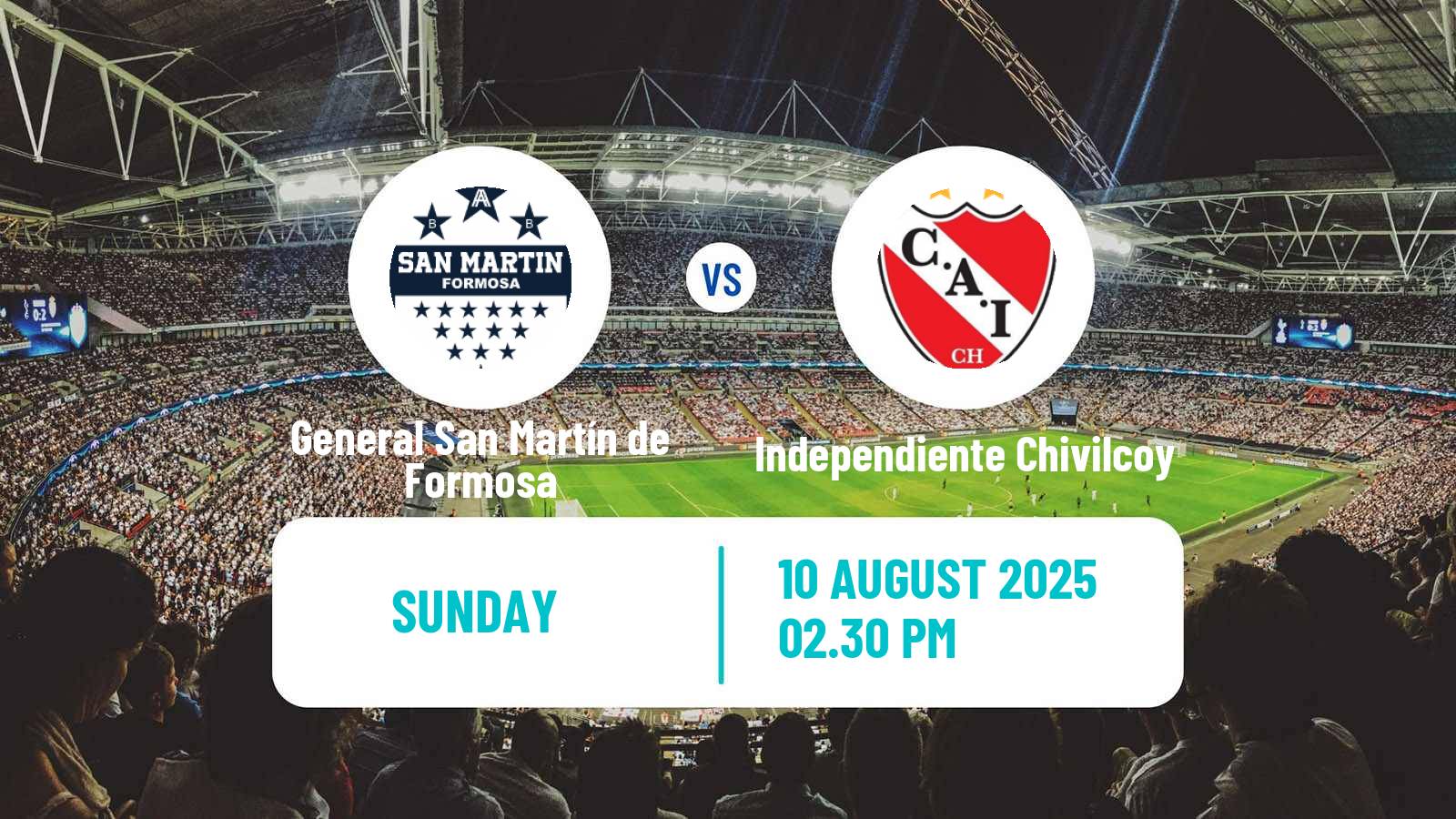 Soccer Argentinian Torneo Federal General San Martín de Formosa - Independiente Chivilcoy