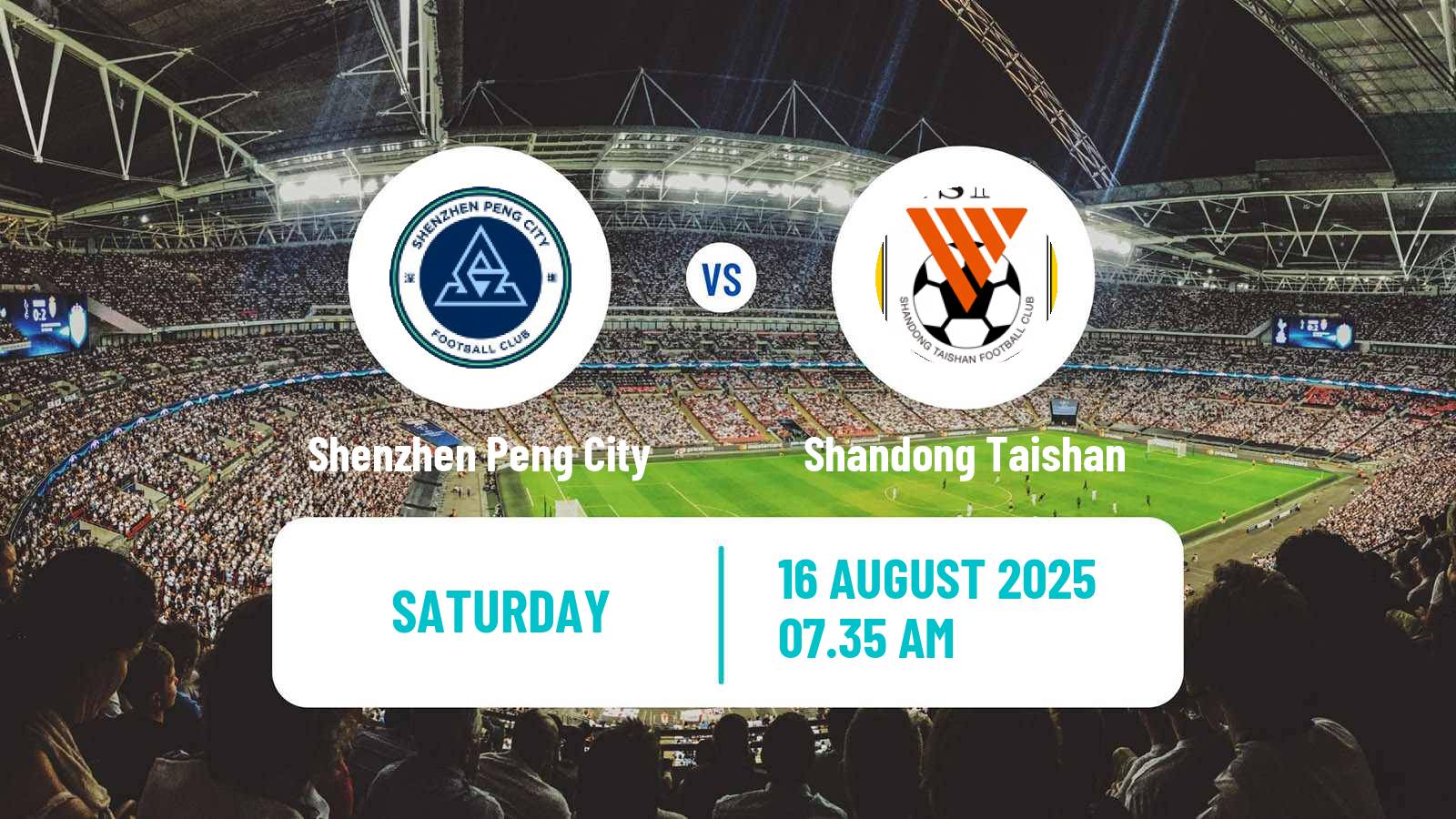 Soccer Chinese Super League Shenzhen Peng City - Shandong Taishan
