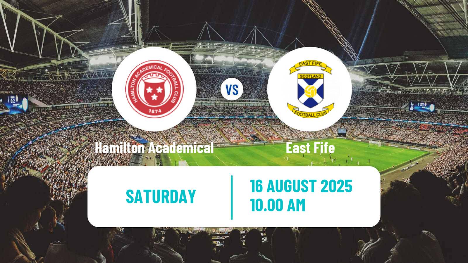 Soccer Scottish League One Hamilton Academical - East Fife