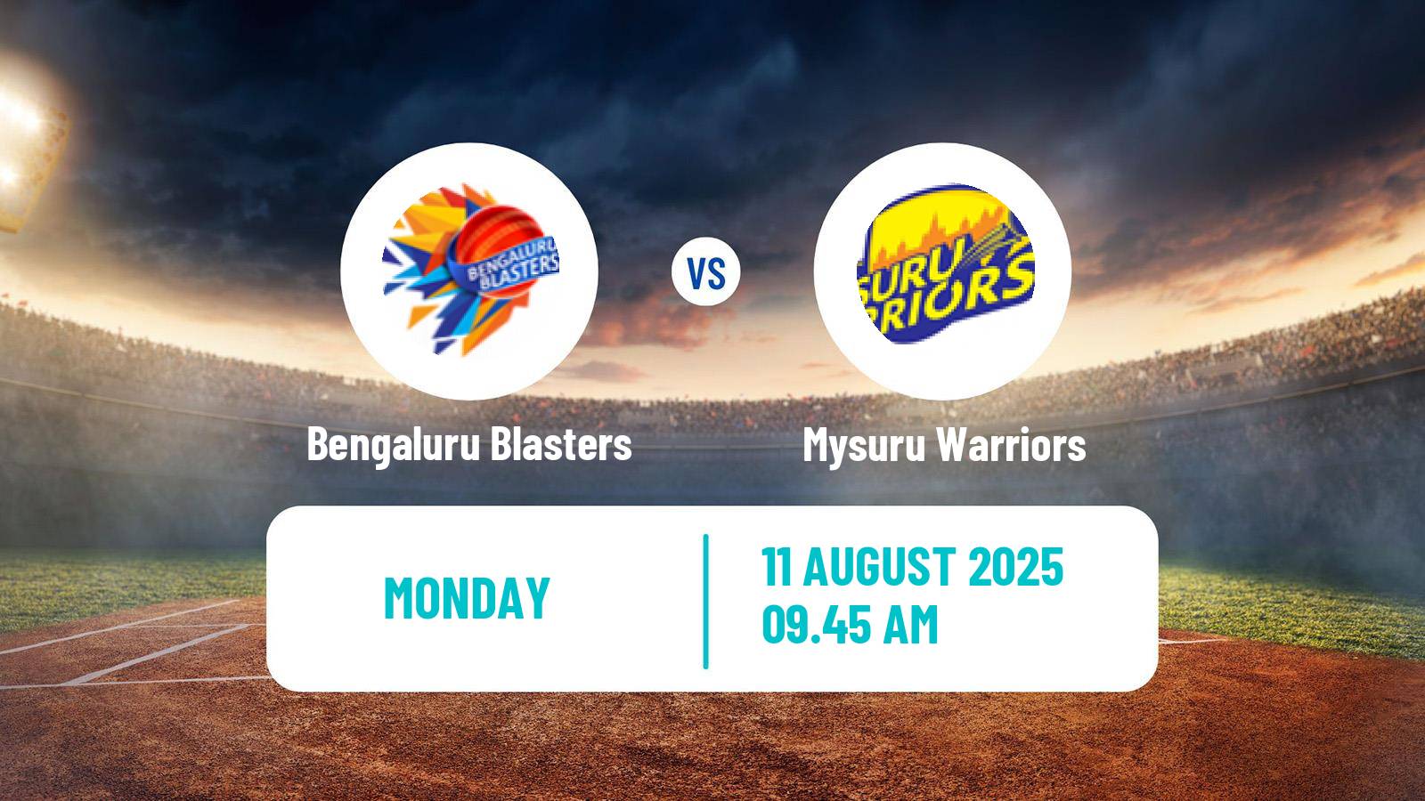 Cricket Indian Maharaja T20 Trophy Bengaluru Blasters - Mysuru Warriors