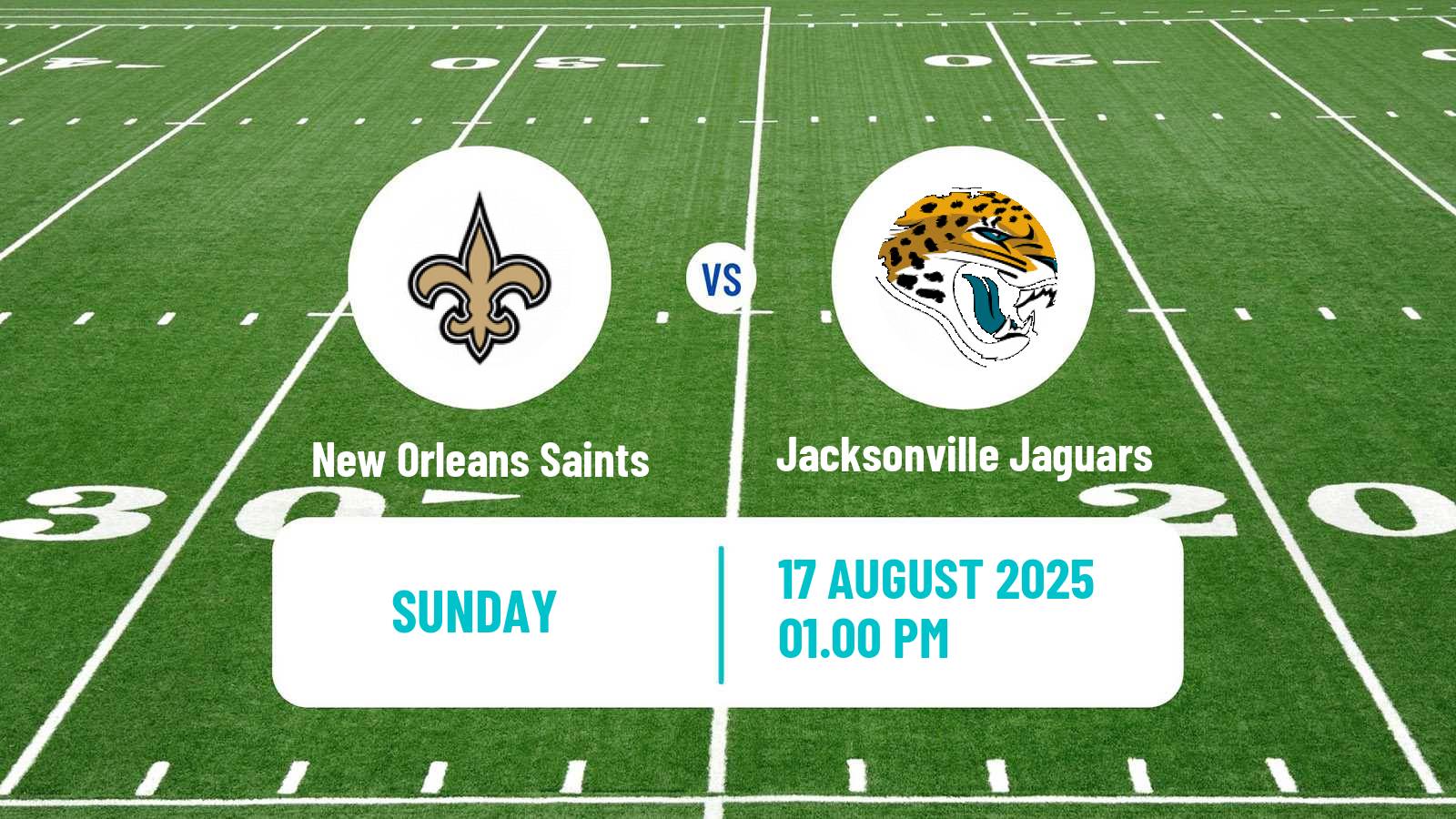 American football NFL New Orleans Saints - Jacksonville Jaguars