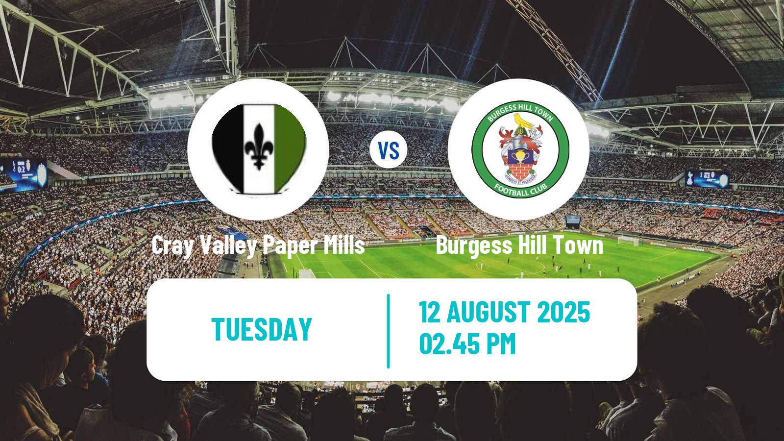 Soccer English Isthmian League Premier Division Cray Valley Paper Mills - Burgess Hill Town