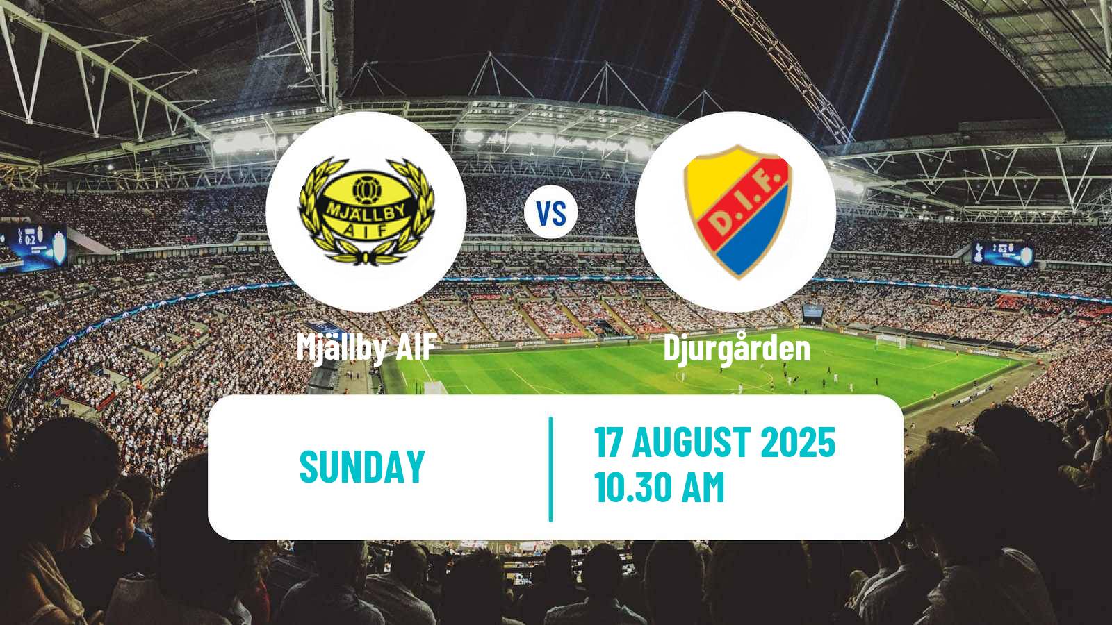Soccer Swedish Allsvenskan Mjällby - Djurgården
