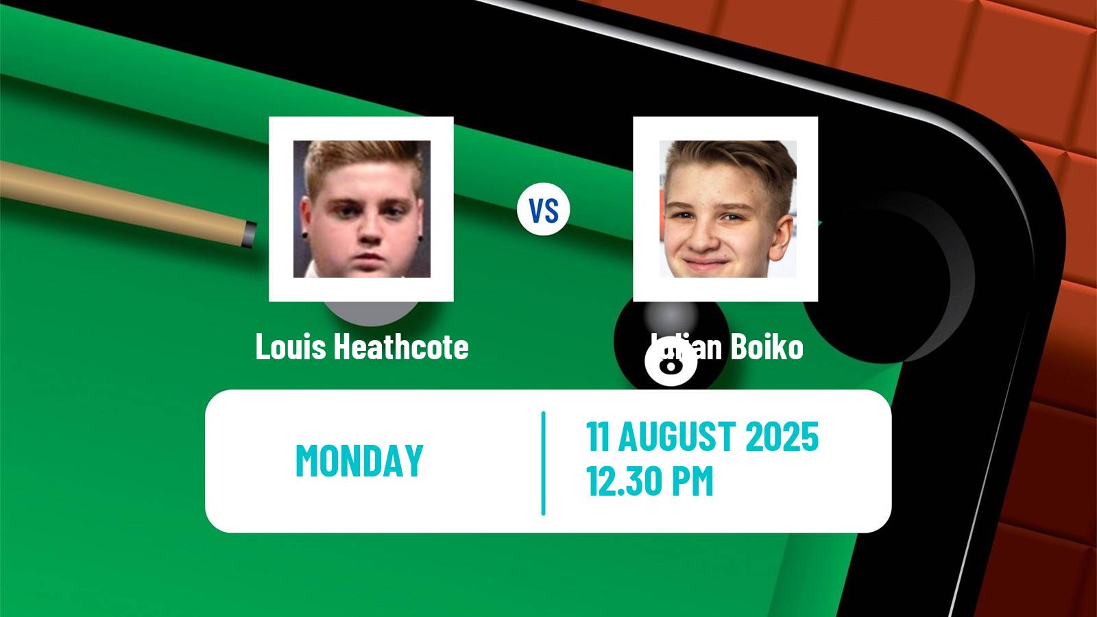 Snooker Saudi Arabia Masters Louis Heathcote - Iulian Boiko