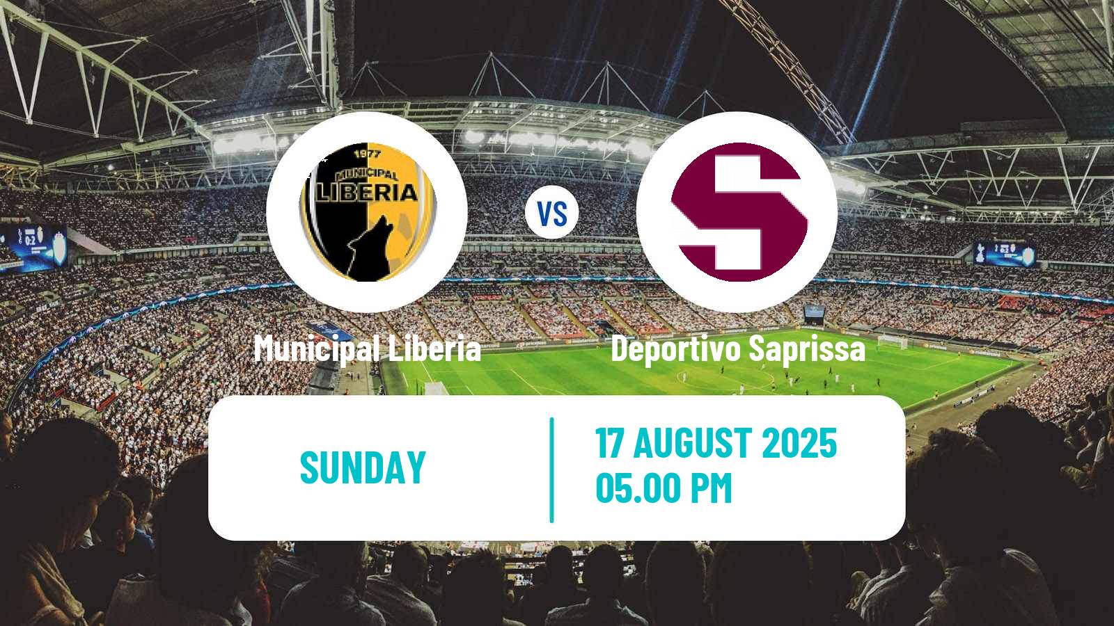 Soccer Costa Rican Primera Division Municipal Liberia - Deportivo Saprissa
