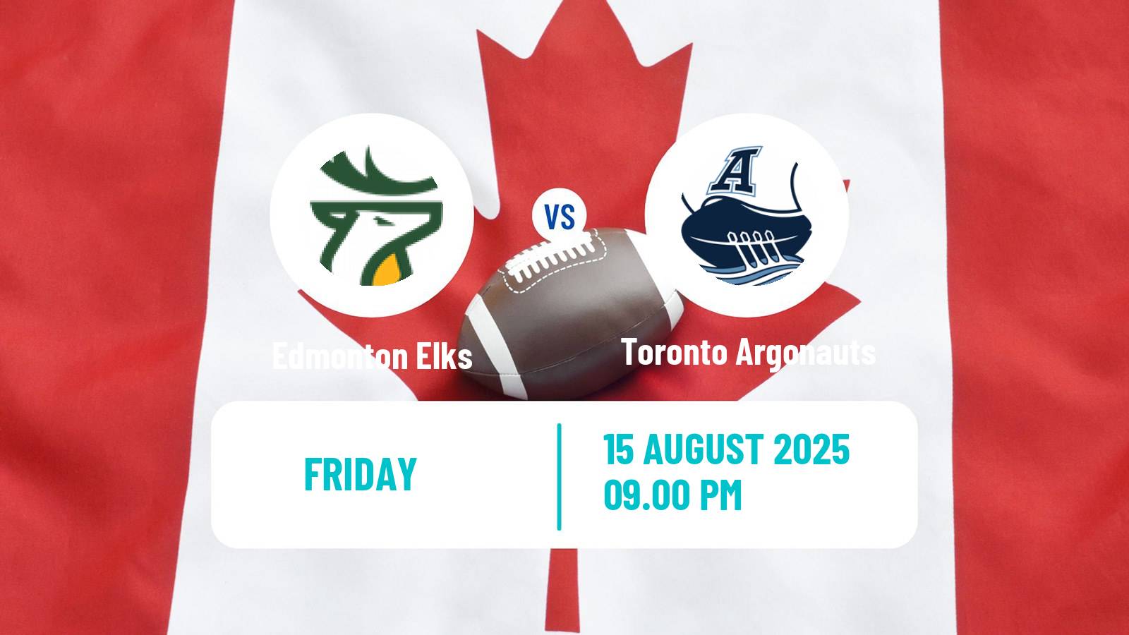 Canadian football CFL Edmonton Elks - Toronto Argonauts