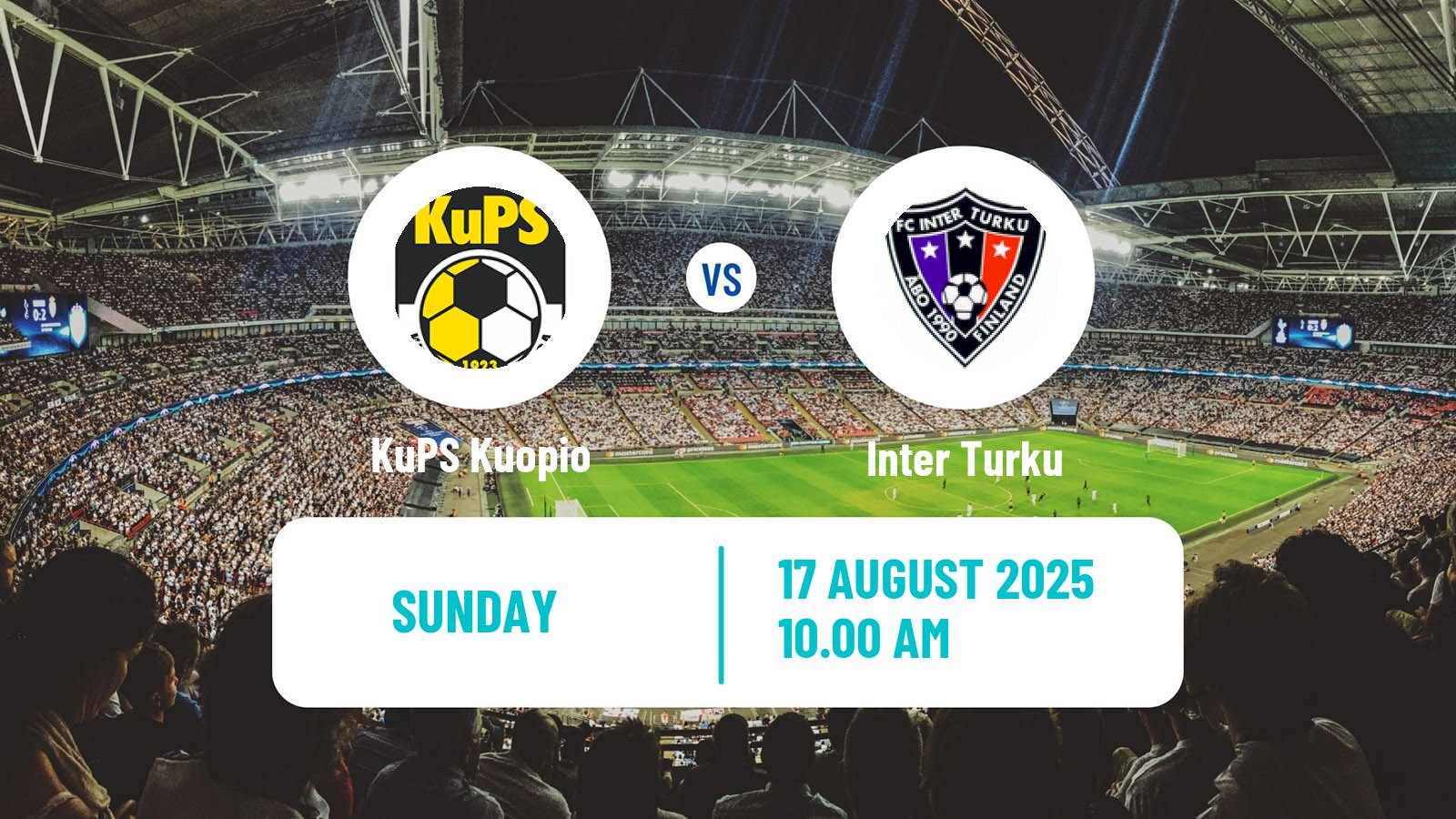 Soccer Finnish Veikkausliiga KuPS Kuopio - Inter Turku