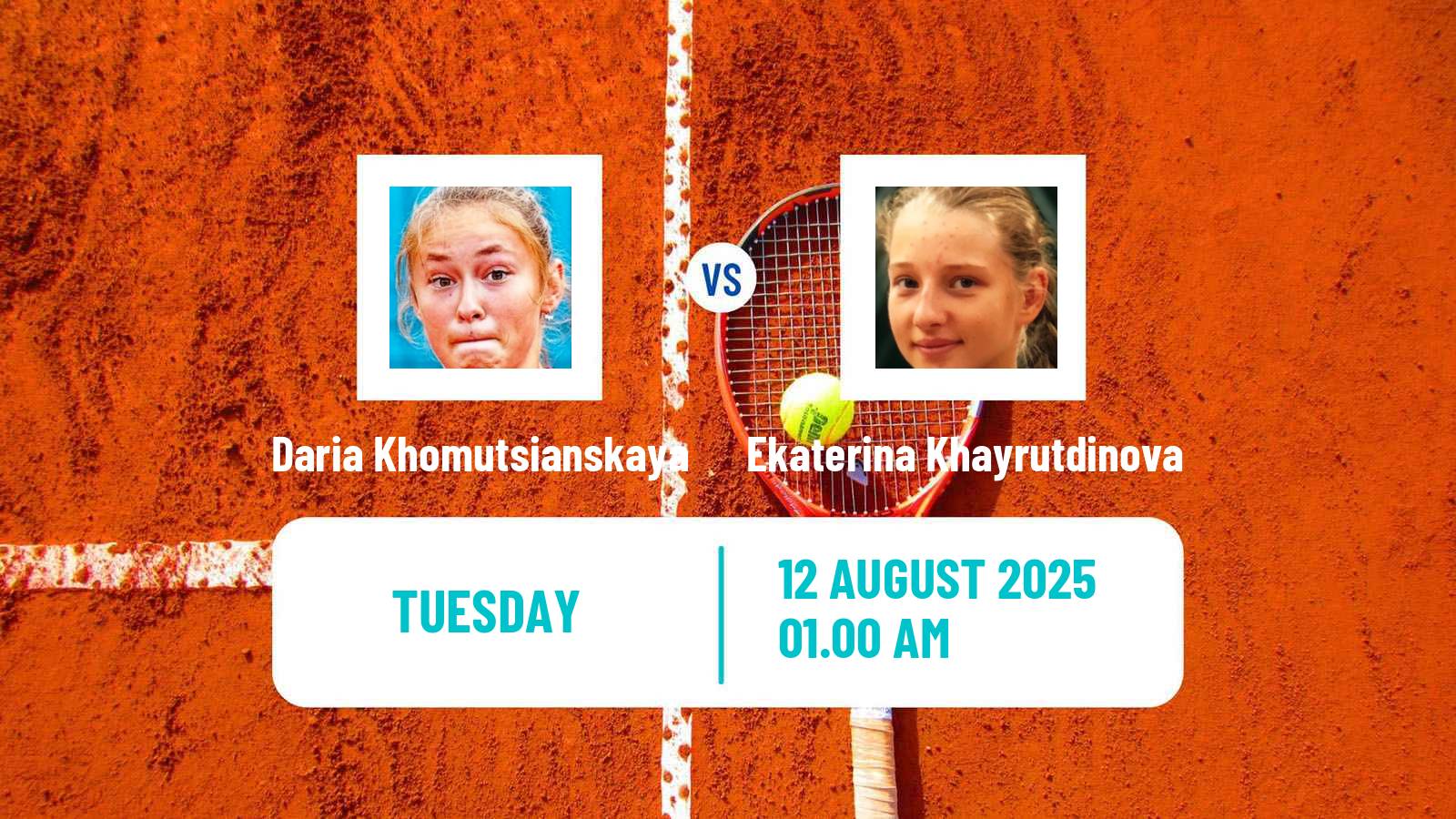 Tennis ITF W15 Astana 2 Women Daria Khomutsianskaya - Ekaterina Khayrutdinova