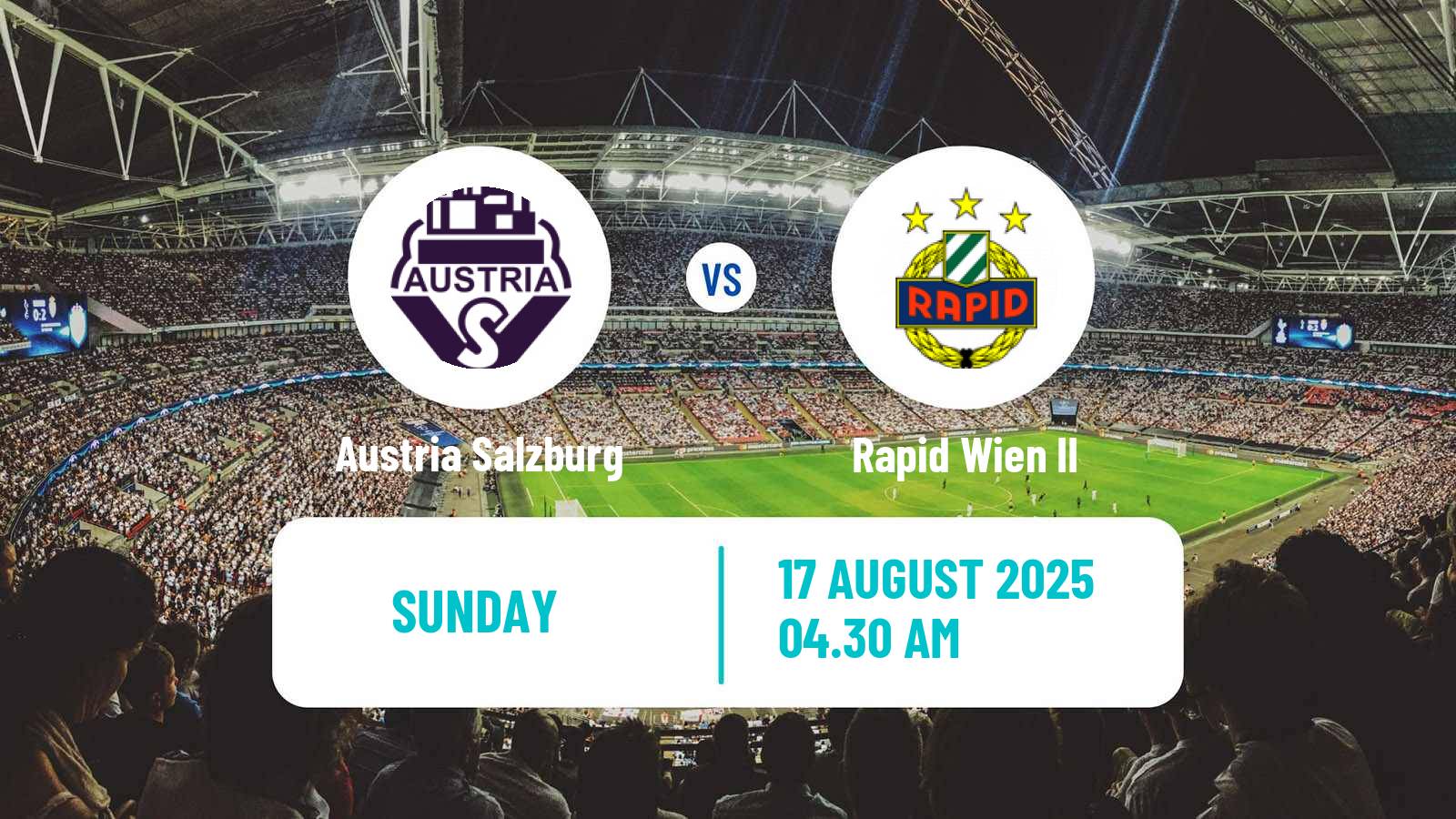 Soccer Austrian 2 Liga Austria Salzburg - Rapid Wien II
