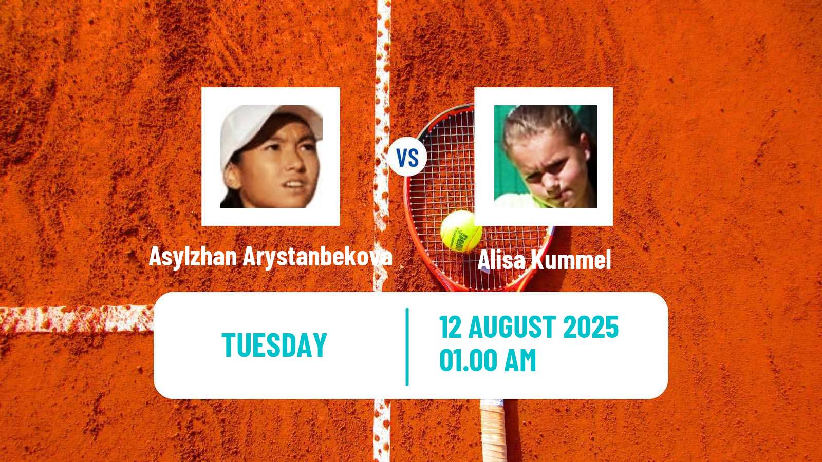 Tennis ITF W15 Astana 2 Women Asylzhan Arystanbekova - Alisa Kummel