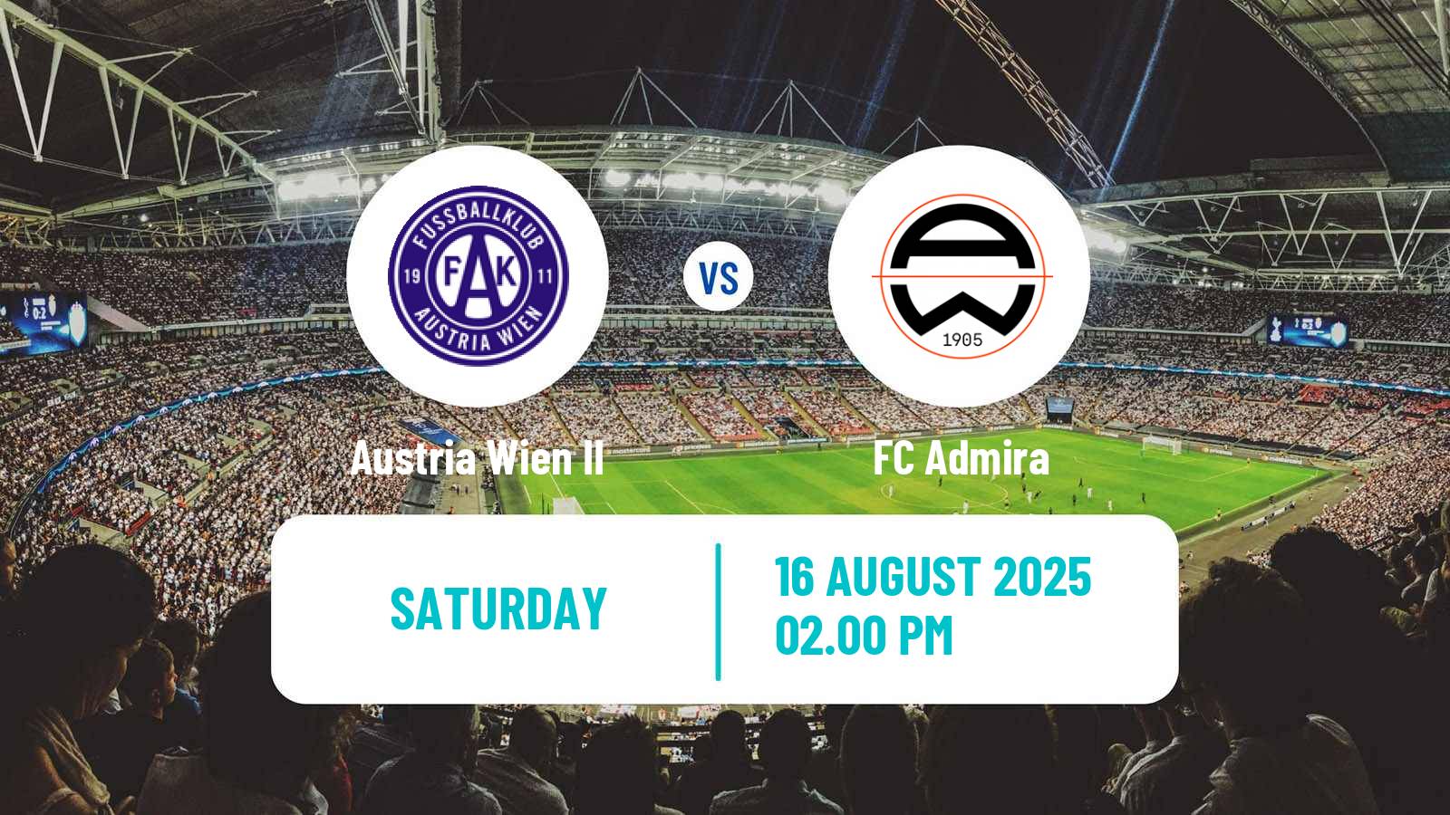 Soccer Austrian 2 Liga Austria Wien II - Admira