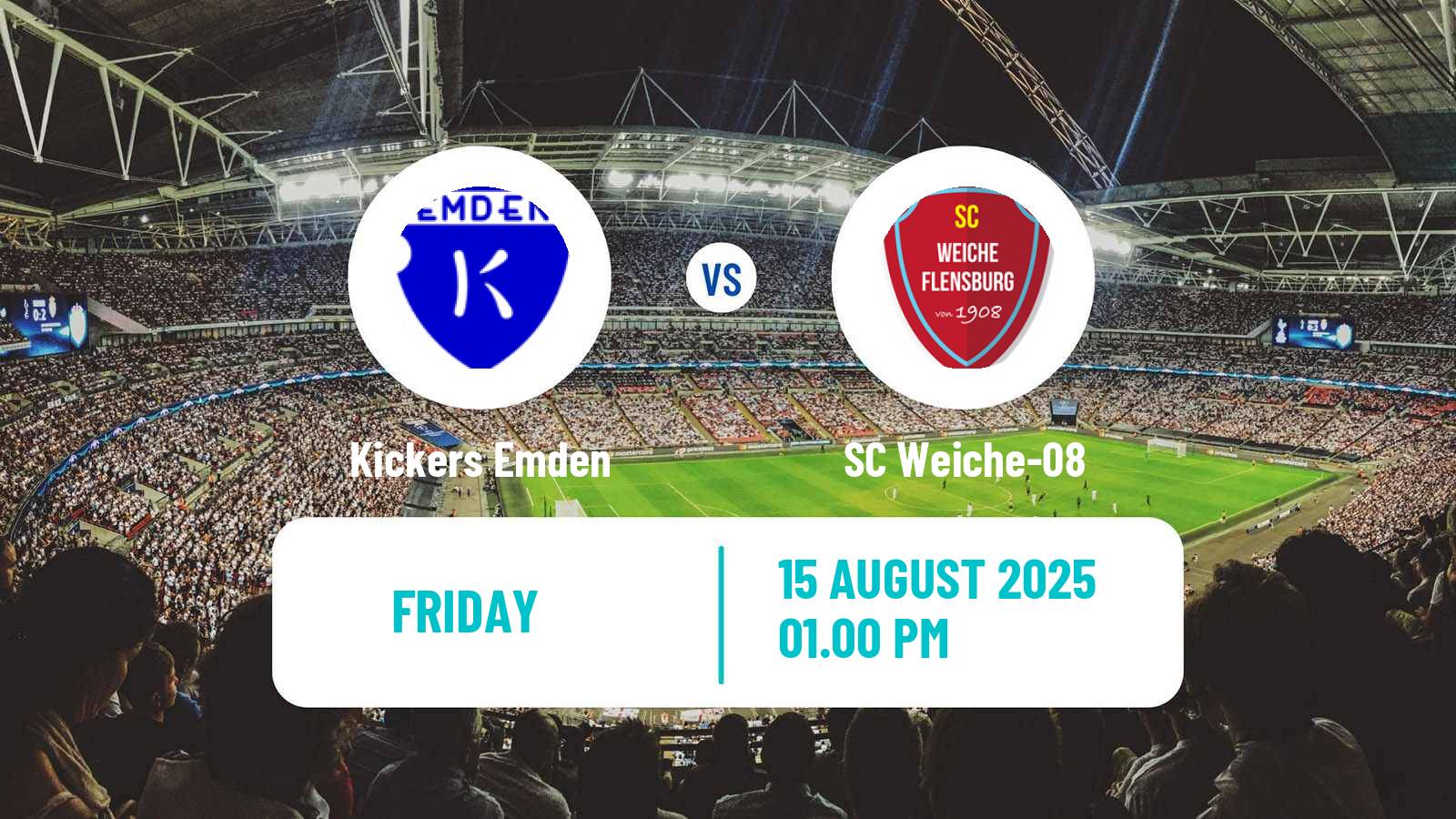 Soccer German Regionalliga North Kickers Emden - SC Weiche-08