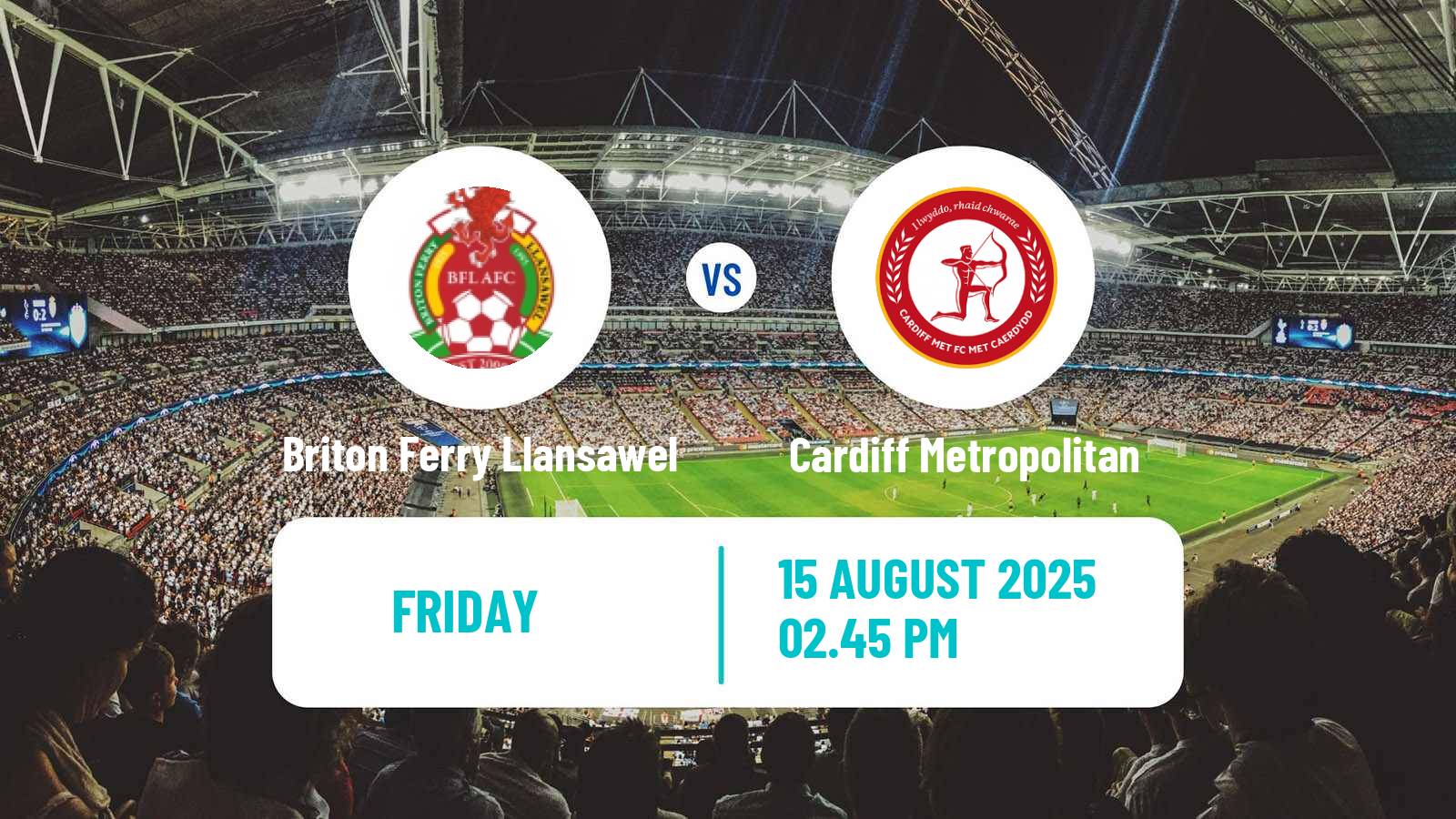 Soccer Welsh Cymru Premier Briton Ferry Llansawel - Cardiff Metropolitan