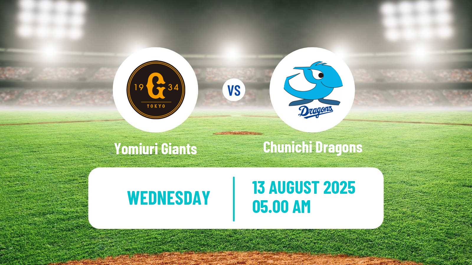 Baseball NPB Yomiuri Giants - Chunichi Dragons