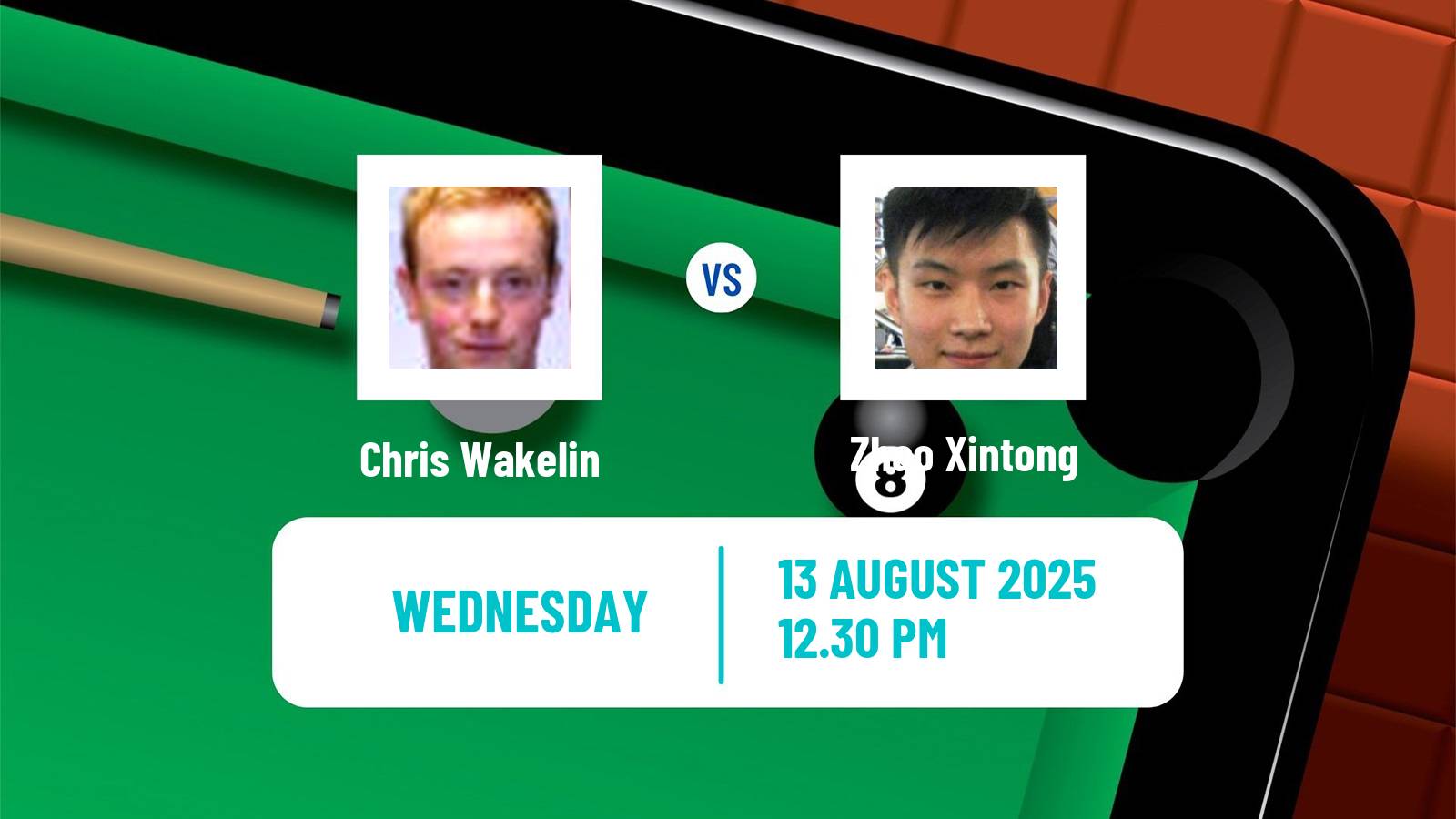 Snooker Saudi Arabia Masters Chris Wakelin - Zhao Xintong
