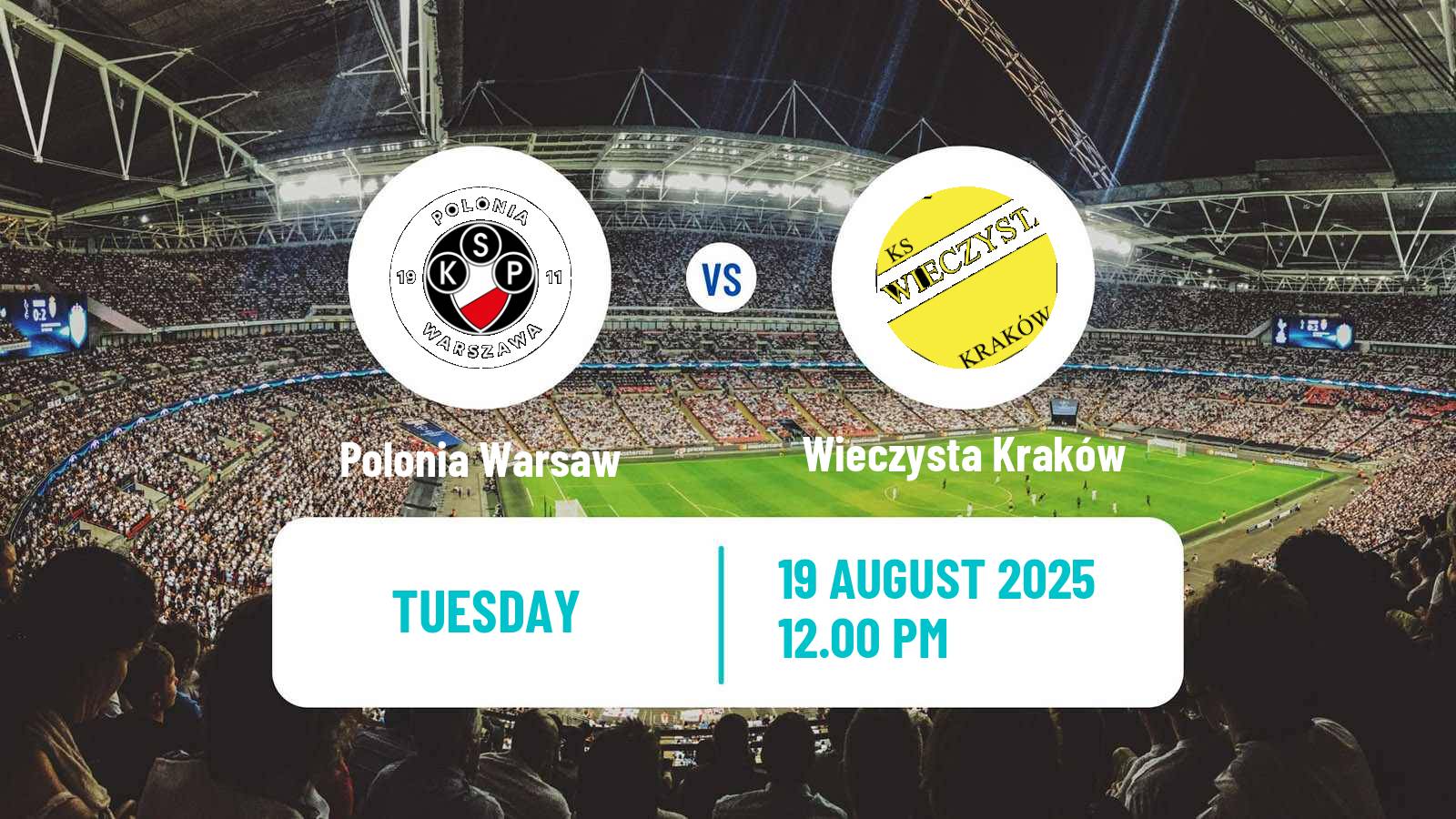 Soccer Polish Division 1 Polonia Warsaw - Wieczysta Kraków